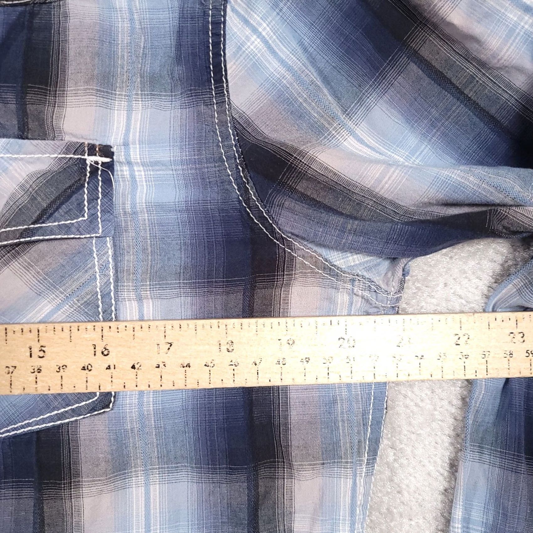 Vintage HELIX Mens Medium Blue & Gray Plaid Pearl Snap Athletic Fit Western Rodeo Size US M / EU 48-50 / 2 - 7 Thumbnail