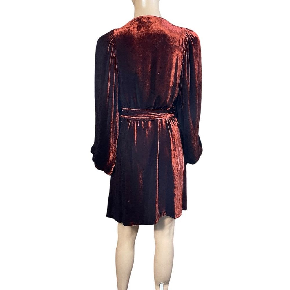 A.L.C. A.L.C. Womens Carlo Cognac Silk Blend Velvet Long Sleeve Wr Size S / US 4 / IT 40 - 5 Thumbnail
