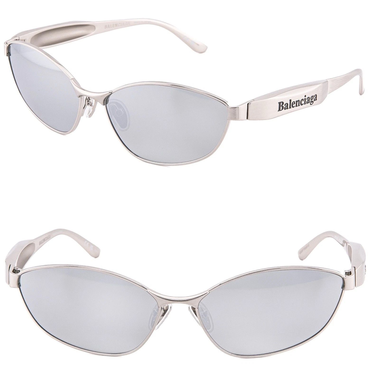 Balenciaga BALENCIAGA 0356 Silver Mirror 004 Fashion Sunglasses BB0356S Size ONE SIZE - 1 Thumbnail