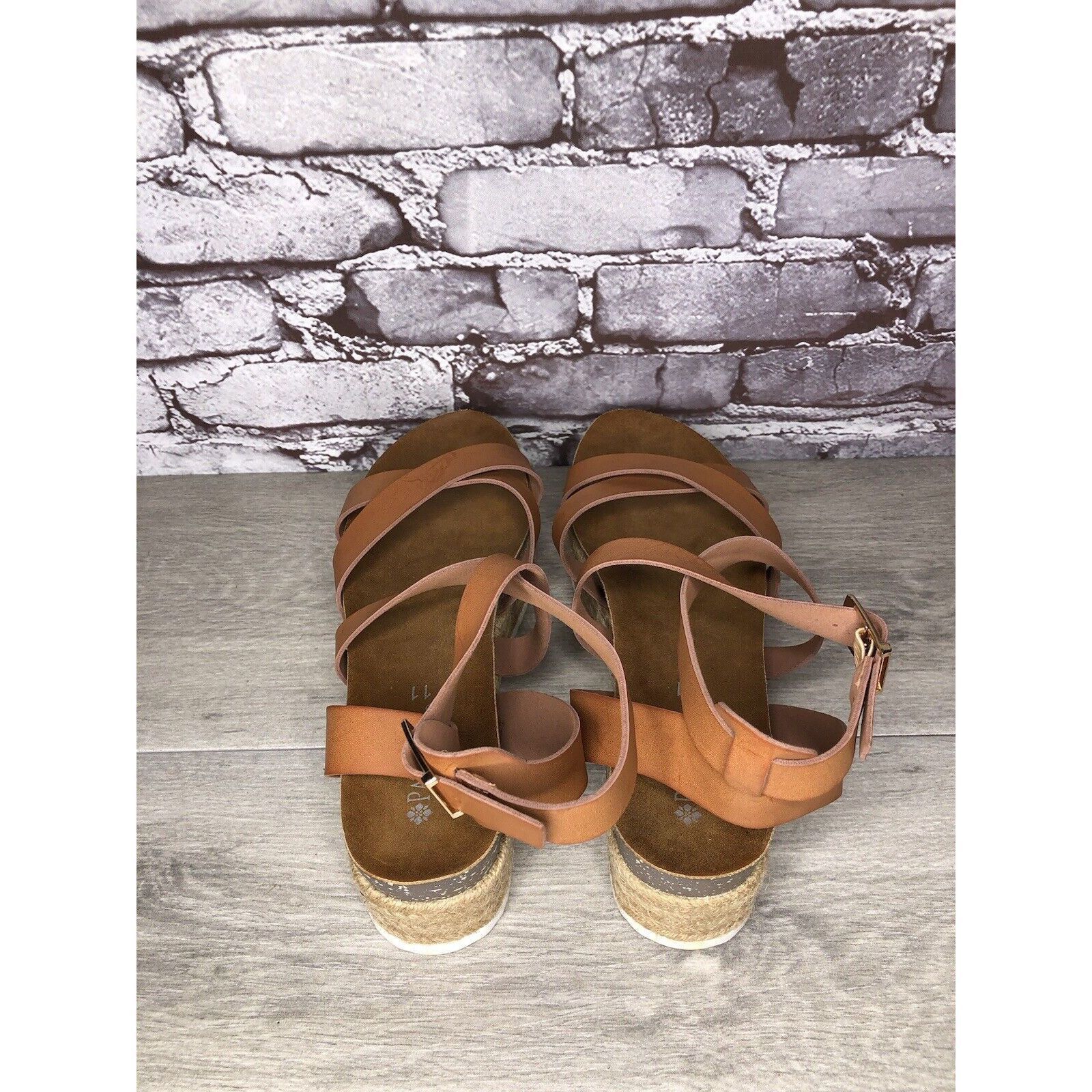 Other Patrizia Spring Step Renae Brown Leather Espadrilles Platfor Size US 11 / IT 41 - 5 Thumbnail