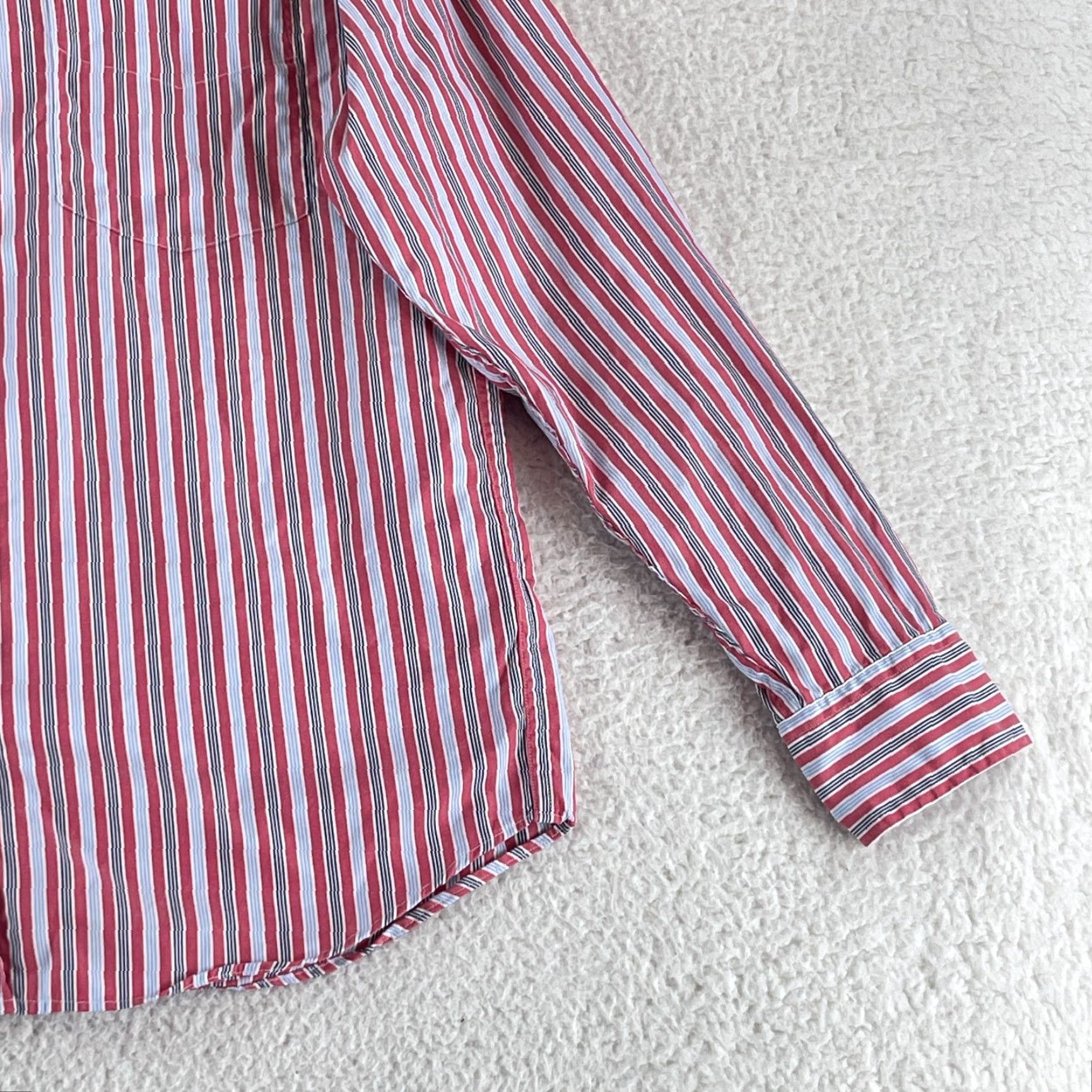 J.Crew J. Crew Striped Dress Shirt Mens Long Sleeve 100% Cotton Size M Blue Size 40R - 4 Thumbnail