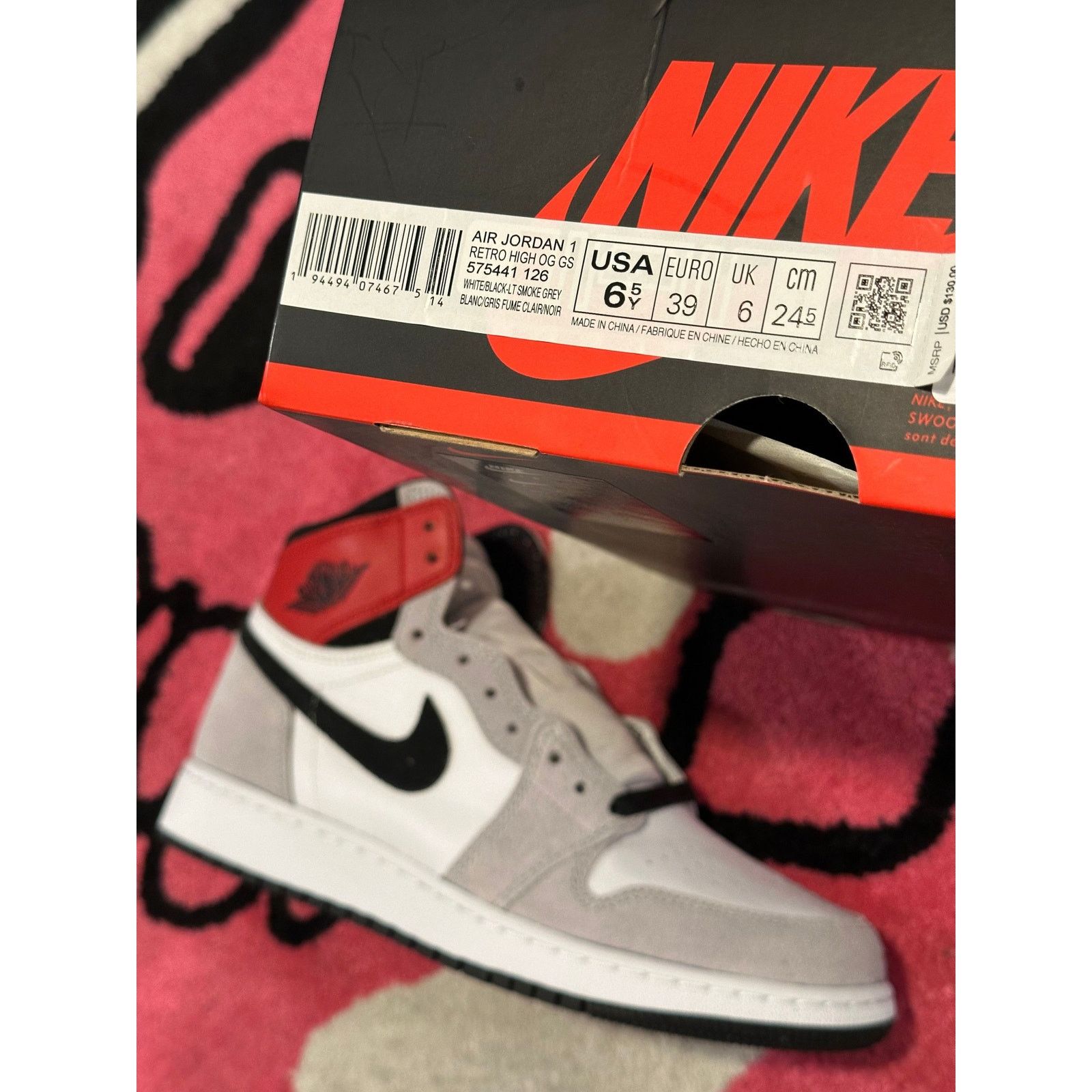 Jordan Brand × Nike Jordan 1 Retro High Light Smoke Grey GS – Size 6.5Y – New Size US 6 / EU 39 - 8 Thumbnail