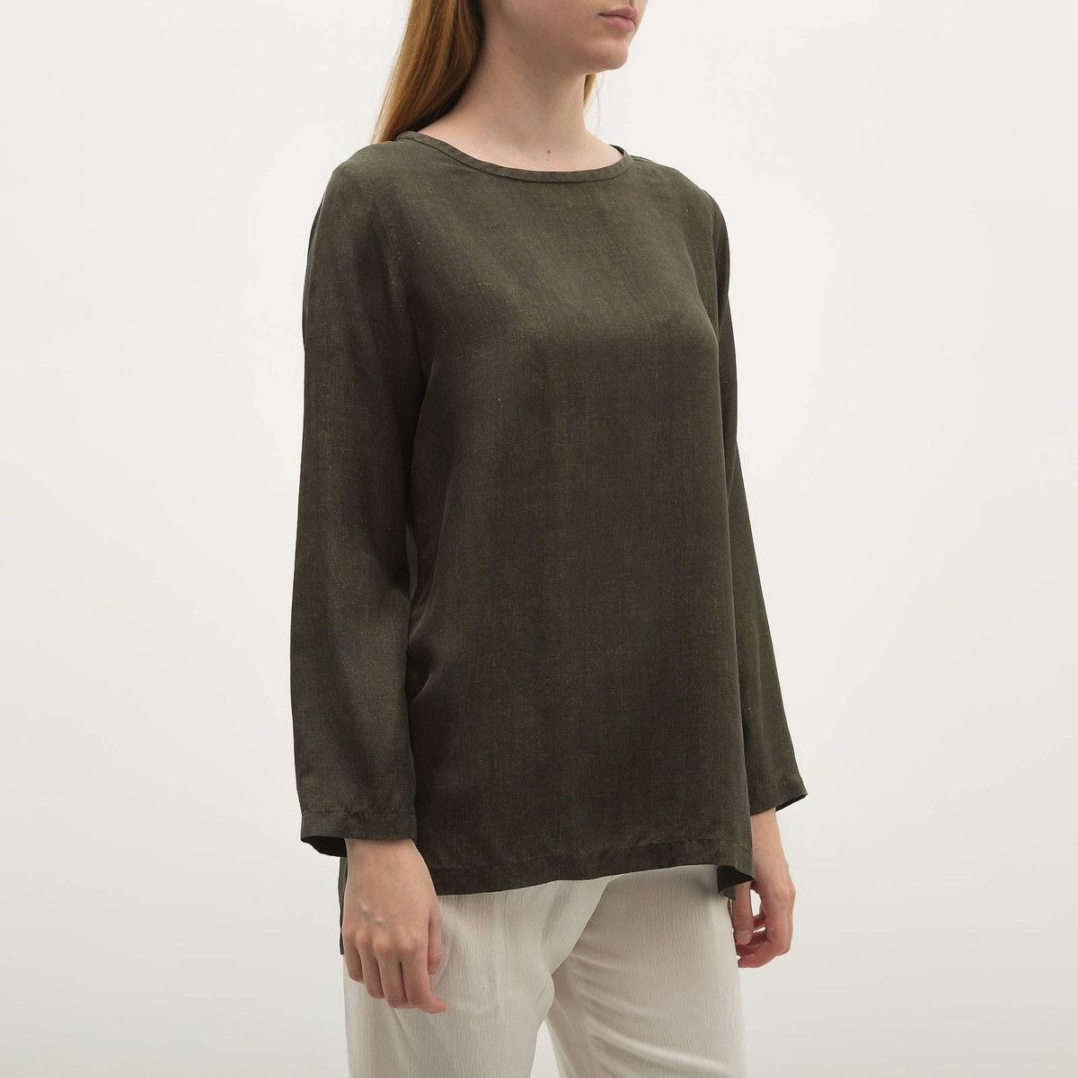 Max Mara Max Mara 100% Silk Blouse Dark Olive IT 46 Italy Elegant Top Size L / US 10 / IT 46 - 3 Thumbnail