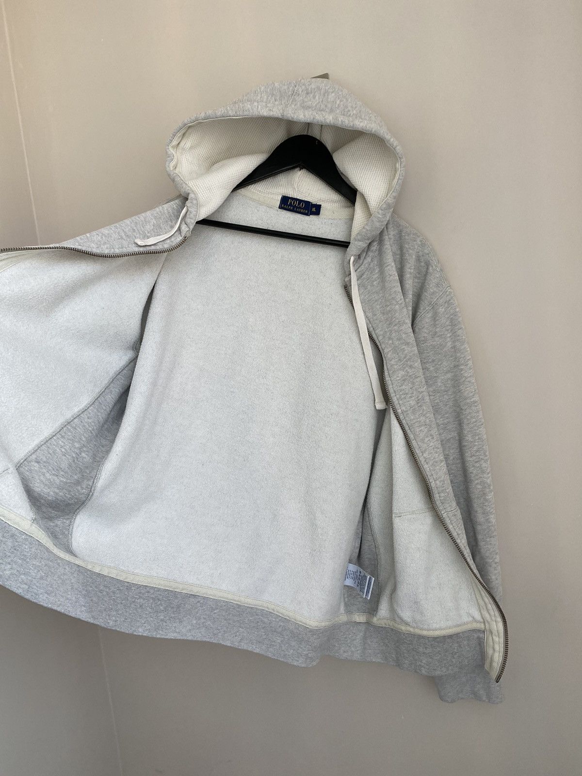 Polo Ralph Lauren × Vintage Vintage 90's Polo Ralph Lauren Blank Zip Hoodie Size US L / EU 52-54 / 3 - 4 Thumbnail
