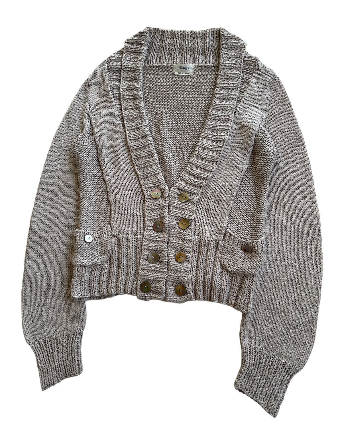 NOLLEY'S Nolleys Hand Knit Cropped Top Jacket Size XS / US 0-2 / IT 36-38 - 7 Thumbnail