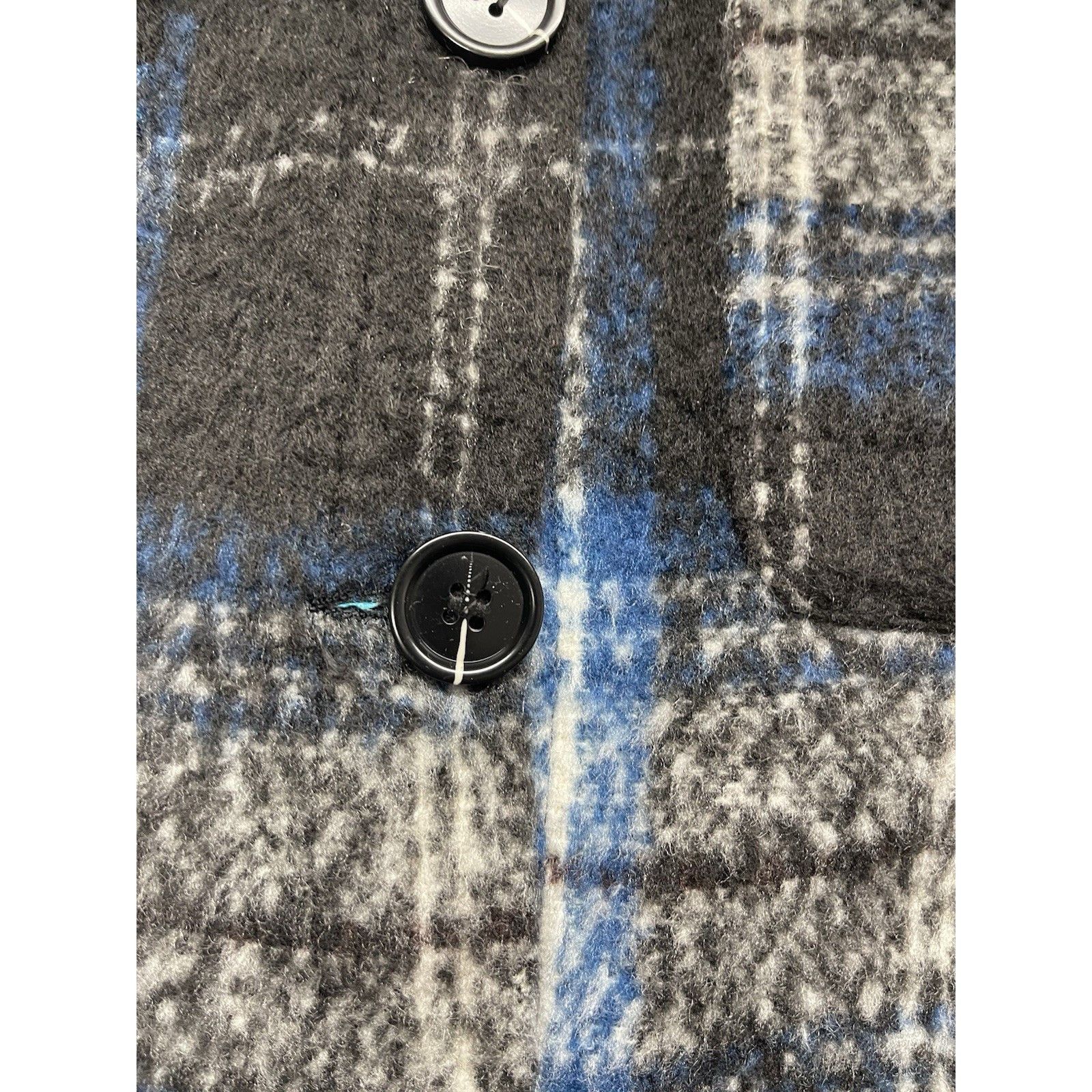 AQUA AQUA Bloomingdale's Men's M Plaid Flannel Wool Blend Hooded Size US M / EU 48-50 / 2 - 6 Thumbnail