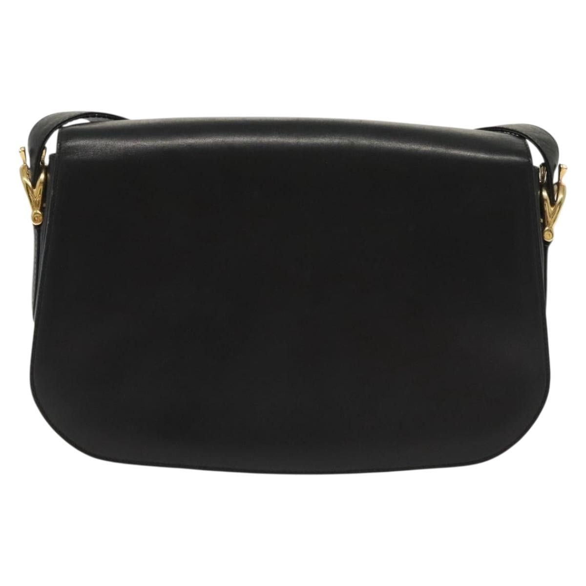 Celine CELINE Horse Carriage Shoulder Bag Leather Black Gold Size ONE SIZE - 3 Thumbnail