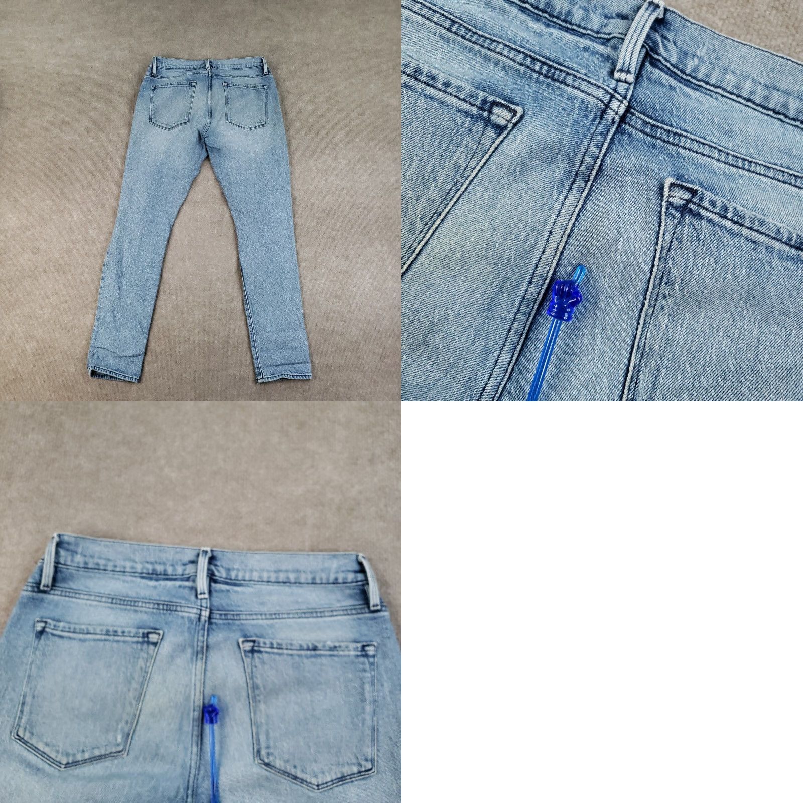 Frame FRAME Jeans Womens 31x30 Blue Le Garcon High Straight Leg Beldon Rips Distressed Size 27" / US 4 / IT 40 - 11 Thumbnail
