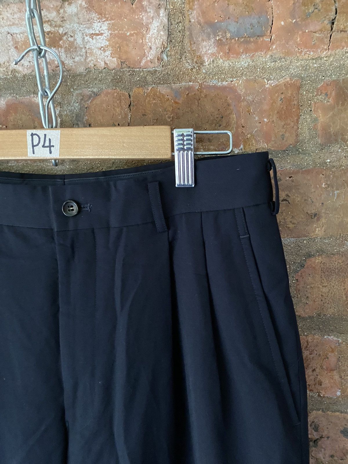 Comme des Garcons Homme Plus 1998 CDG Homme black wide baggy casual pants wool Size US 30 / EU 46 - 6 Thumbnail