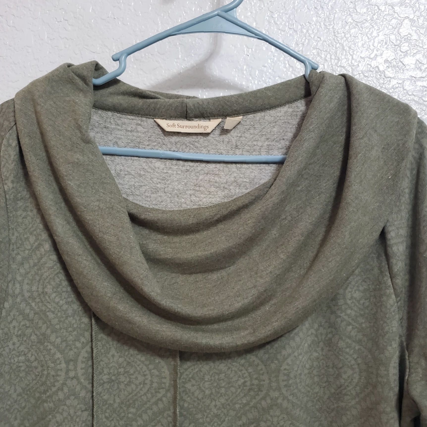 Soft Surroundings Soft Surroundings Tunic Shirt Women L Green Cowl Neck Long Sleeve Pullover Top Bohemian Lagenlook Coastal Oversized Size L / US 10 / IT 46 - 4 Thumbnail