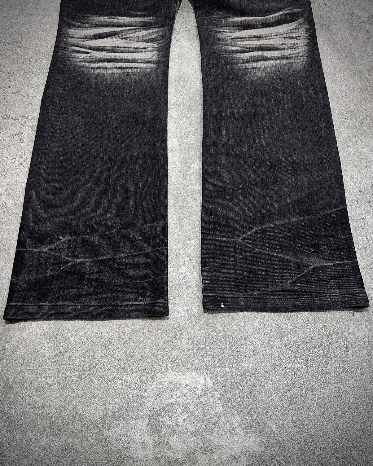 Japanese Brand Lowbox Black Washed Flare Jeans Lgb Style Size US 30 / EU 46 - 9 Thumbnail