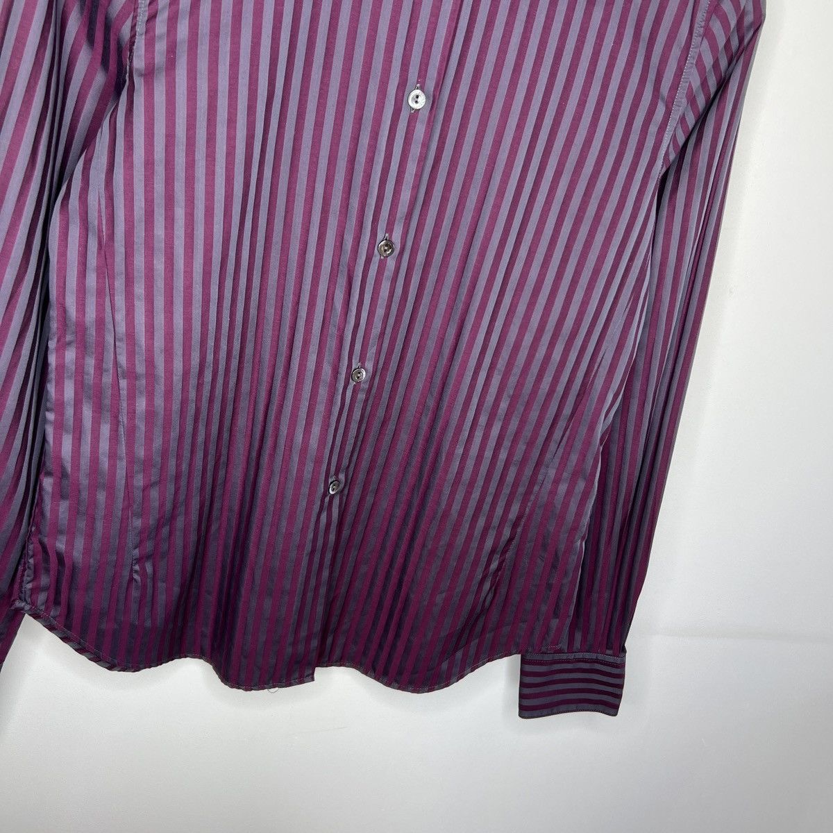 Loro Piana Loro Piana Purple Striped Long-Sleeve Buttoned Shirt Size M / US 6-8 / IT 42-44 - 3 Thumbnail