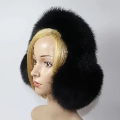 Chanel Black & White Faux Fur Earmuffs