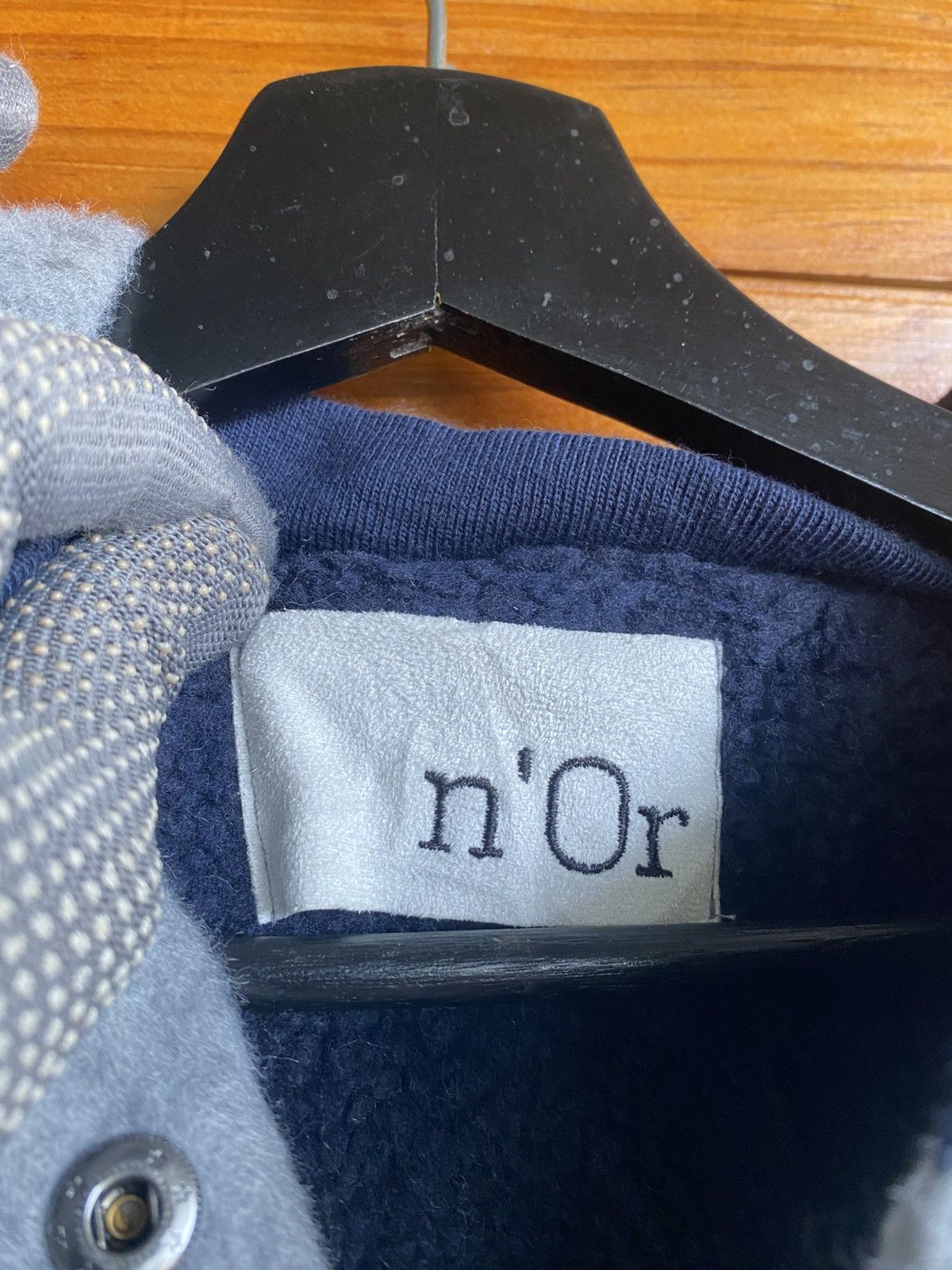 Japanese Brand n’Or Japan Oversized Fleece Hoodie Jacket Two-Tone Gray Navy Size US L / EU 52-54 / 3 - 6 Thumbnail