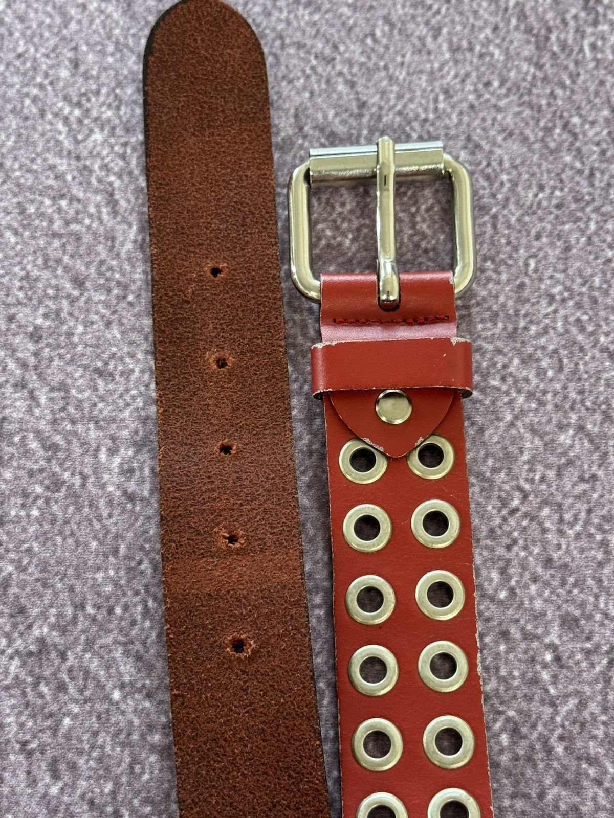 Japanese Brand Vintage Real Leather Grunge Vibe Y2K Japanese Studded Belt Size ONE SIZE - 9 Thumbnail