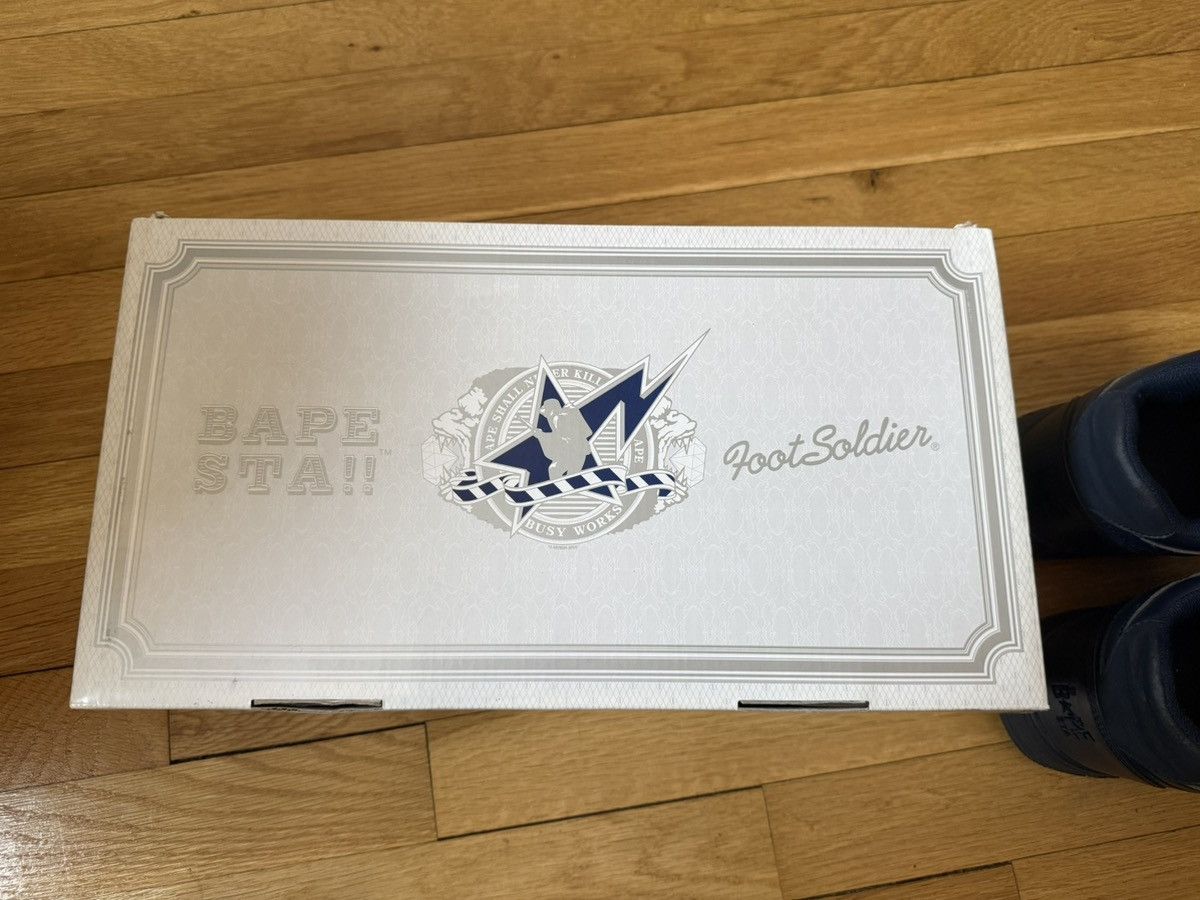 Bape Bape Navy Blue 2008 Leather Bapestas Foot Soldier US9.5 Size US 9.5 / EU 42-43 - 12 Thumbnail