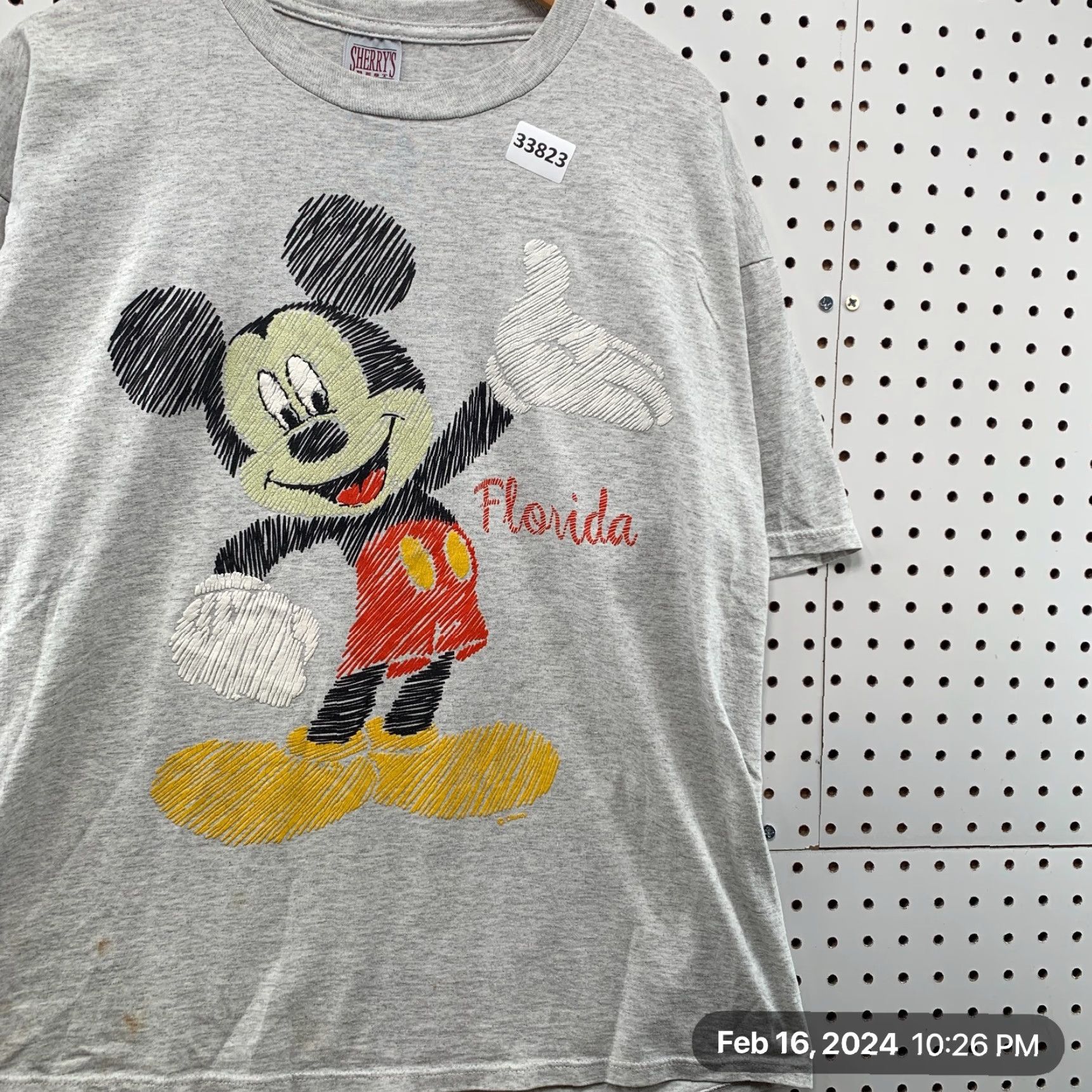 Vintage Vintage Mickey Mouse Florida Shirt Mens XL Gray Sherrys Best 24x29 Size US XL / EU 56 / 4 - 4 Thumbnail