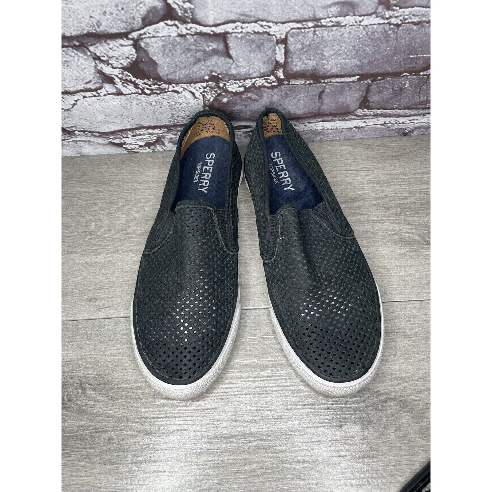 Sperry Sperry Seaside Perfs Perforated Leather Black Slip On Boat S Size US 9 / IT 39 - 11 Thumbnail