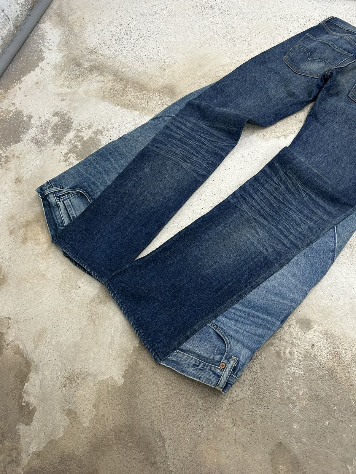 Levi's Levis Upcycled Custom Y2k Wide Leg Jeans Flared Size US 29 - 12 Thumbnail
