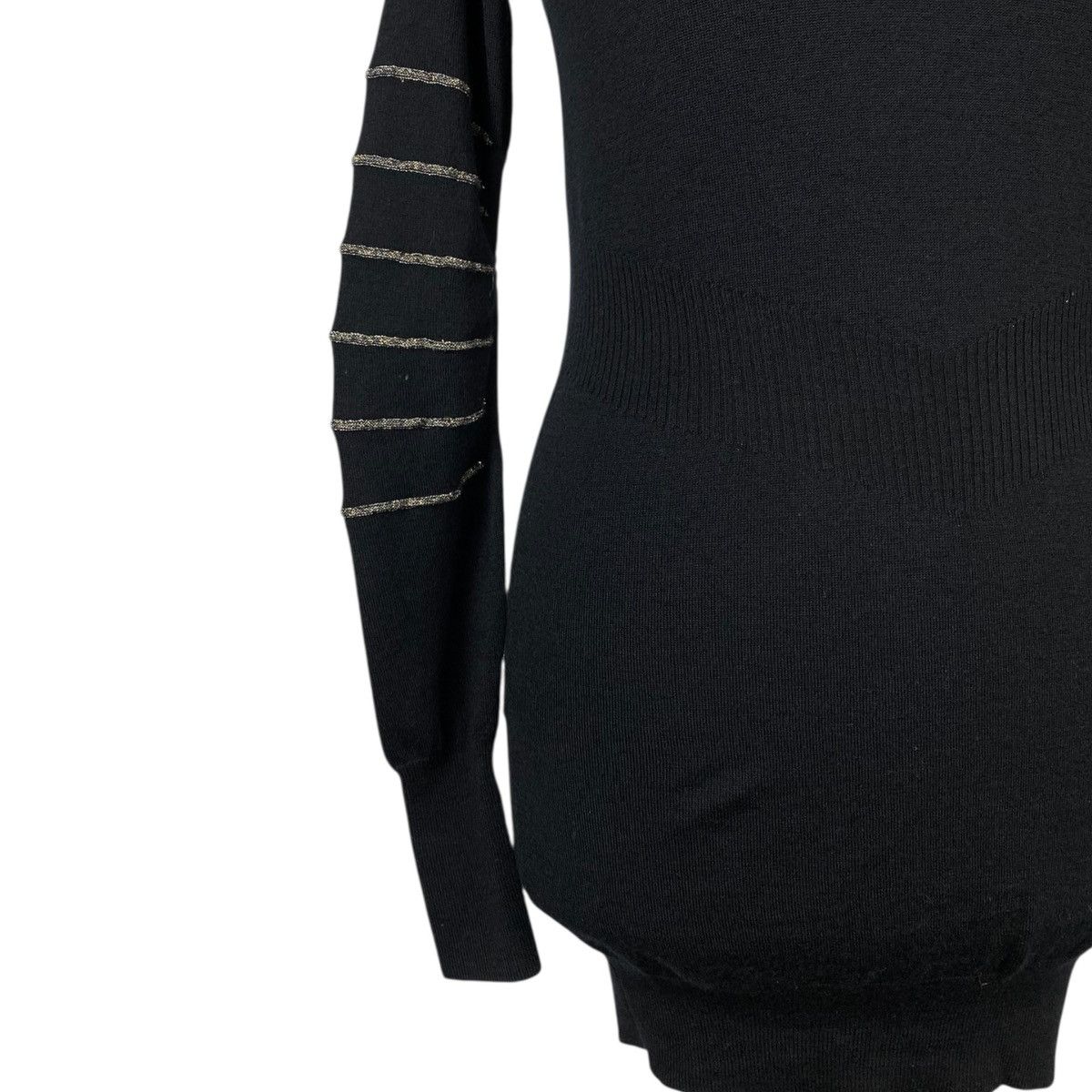 Marithe + Francois Girbaud M+FG Long Sleeve With Gold Stripes Wool Stretch Dress Size M / US 6-8 / IT 42-44 - 3 Thumbnail