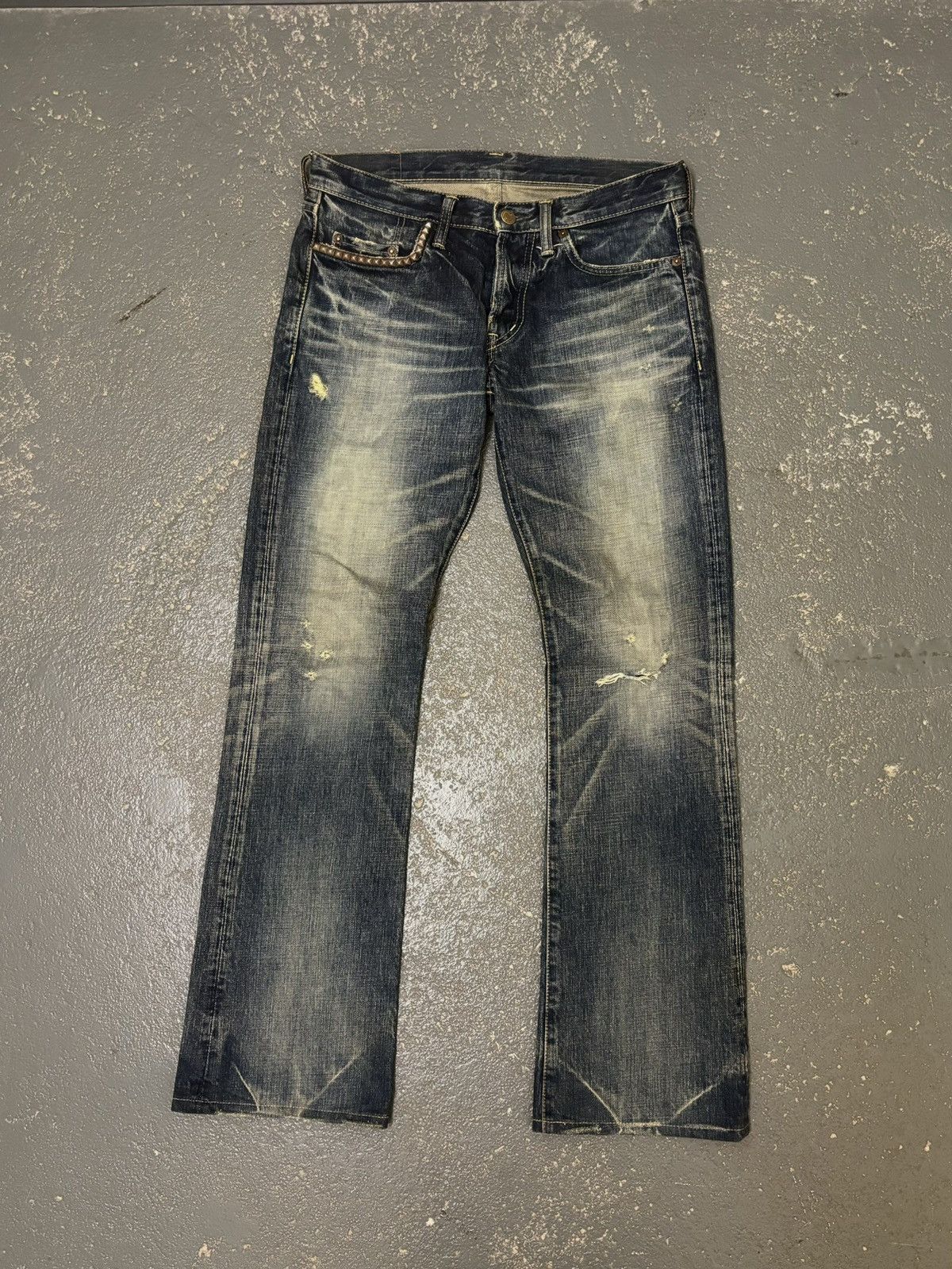 image of Hysteric Glamour Studded Denim in Blue, Men's (Size 30)