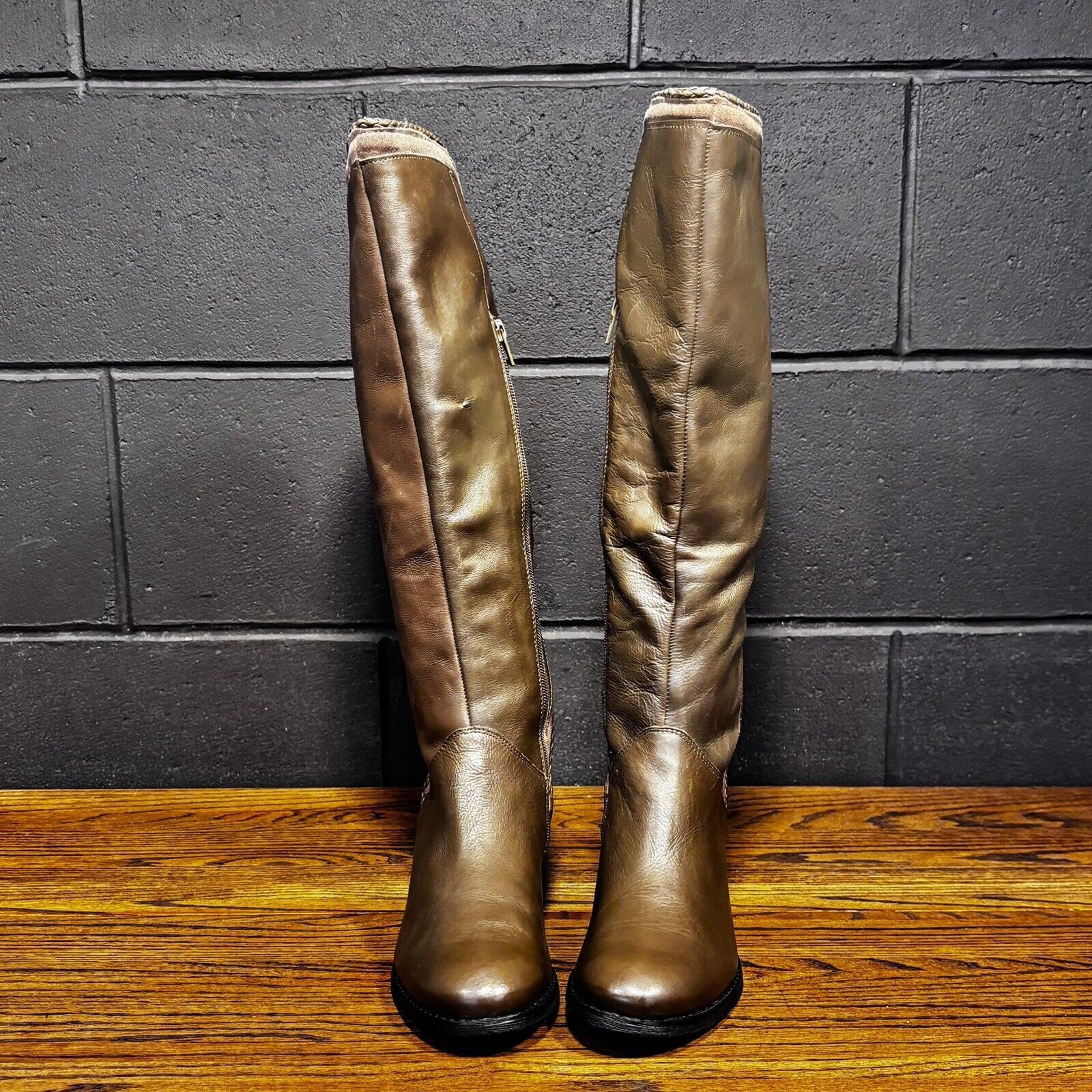 Other NAUGHTY MONKEY Everlasting Brown Leather Knee High Boots Size US 8 / IT 38 - 3 Thumbnail