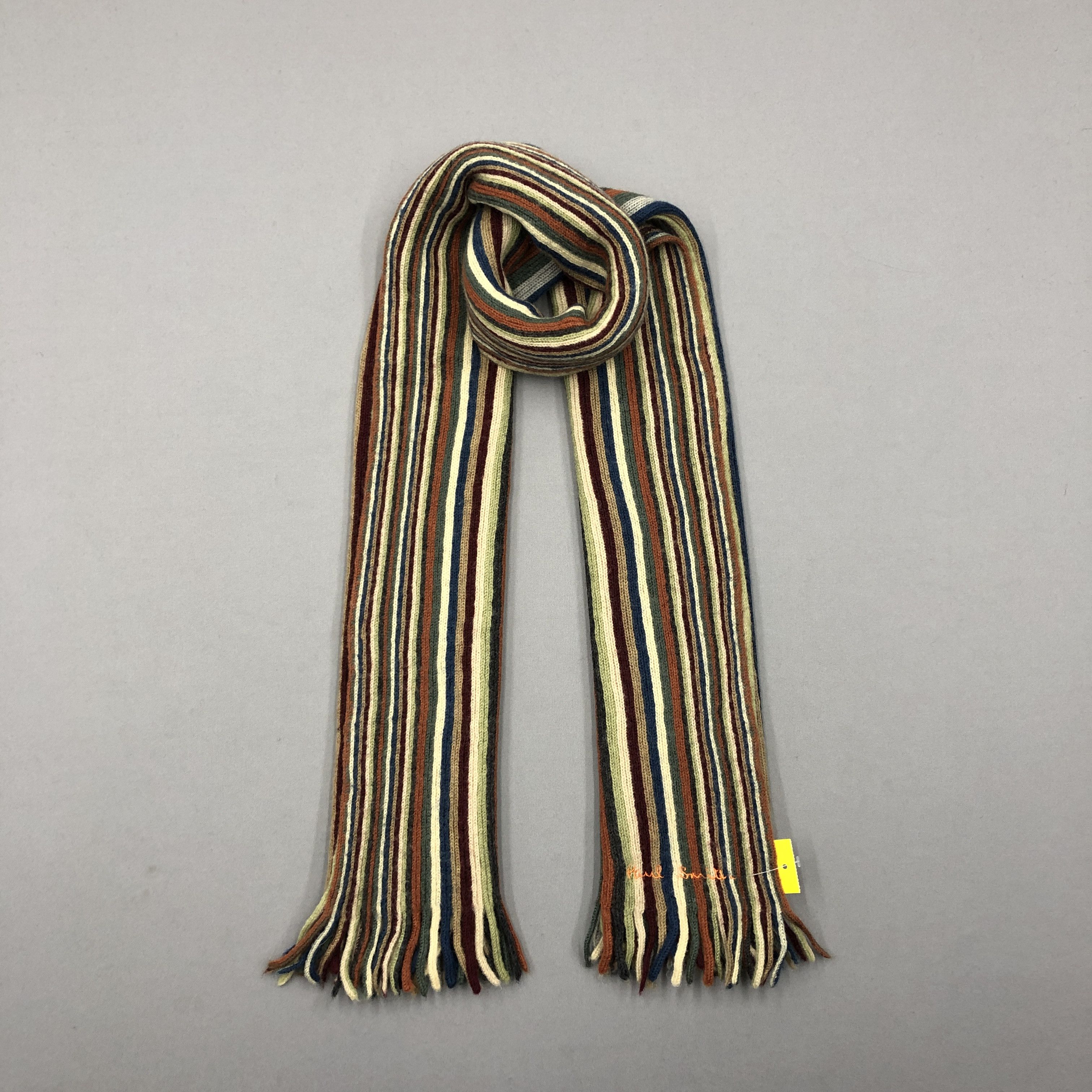 Paul Smith Vintage Paul Smith Scarf Ribbed Knit Wool Cashmere Scarves Size ONE SIZE - 1 Thumbnail