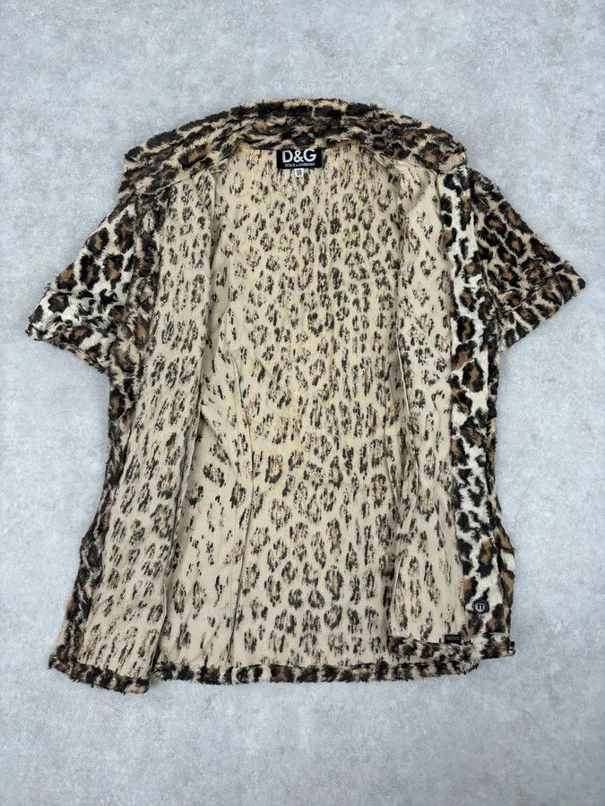 Dolce & Gabbana 2000s Dolce & Gabbana Beige Faux Fur Leopard Shirt Size S / US 4 / IT 40 - 7 Thumbnail