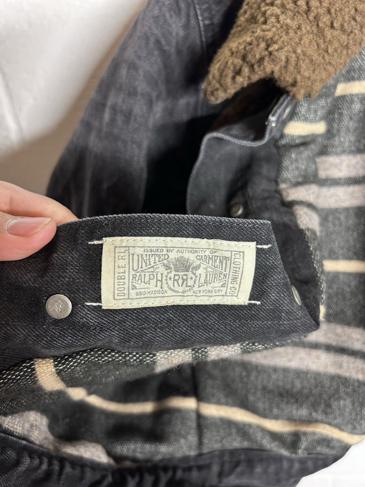 RRL Ralph Lauren RRL Ralph Lauren Faux Grizzly Fleece Denim Shearling Jacket Size S / US 4 / IT 40 - 10 Thumbnail