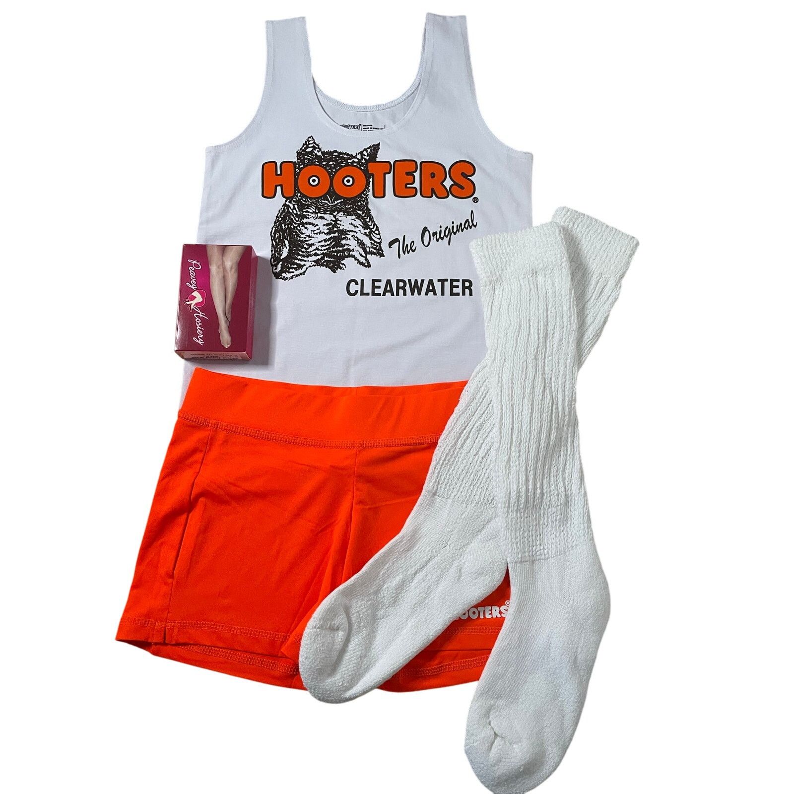 Other New Hooters Uniform Tank Shorts Pouch Tag Socks hose Medium Size M / US 6-8 / IT 42-44 - 2 Thumbnail
