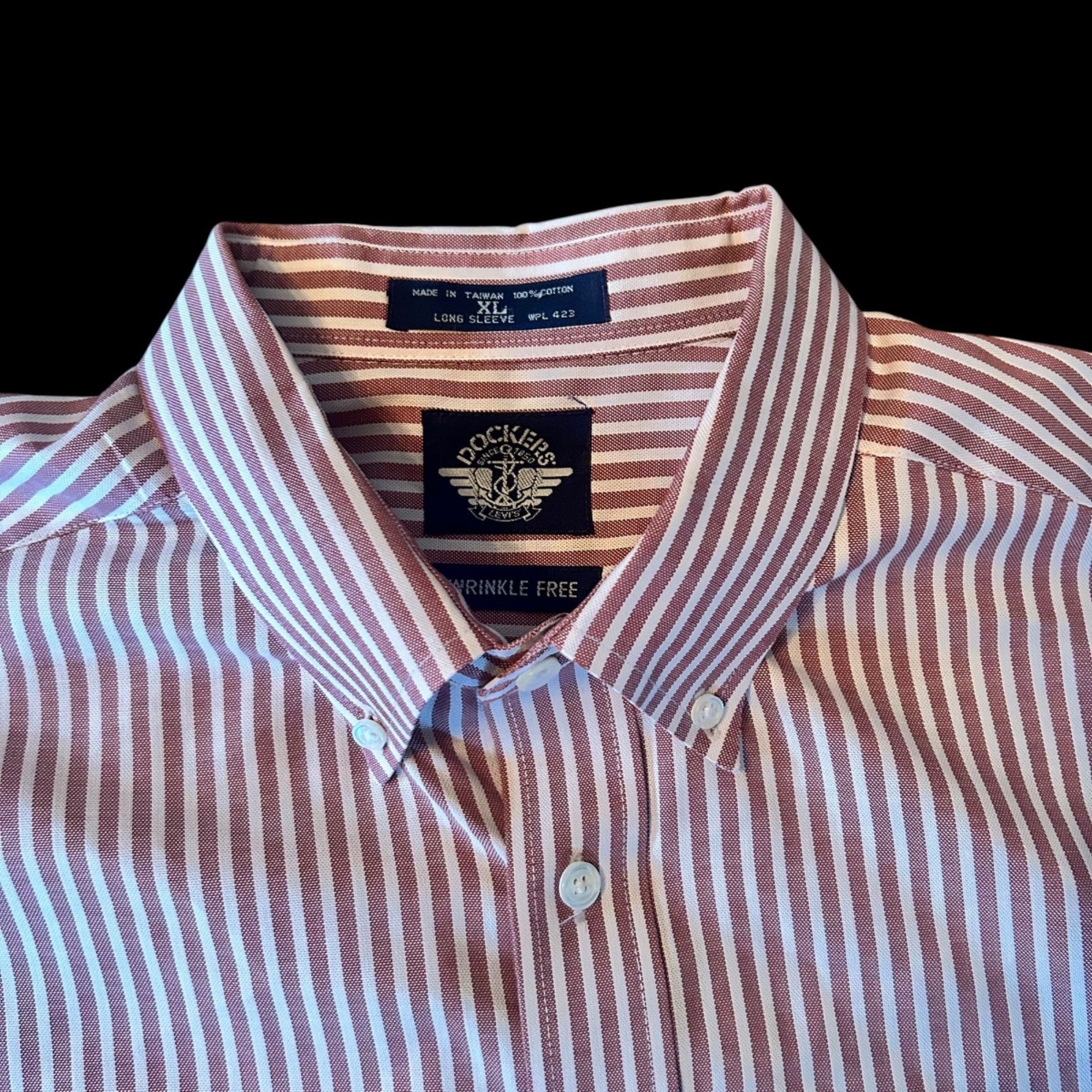 Dockers Vintage Dockers Striped Wrinkle Free Button Down Oxford Shir Size US XL / EU 56 / 4 - 5 Thumbnail