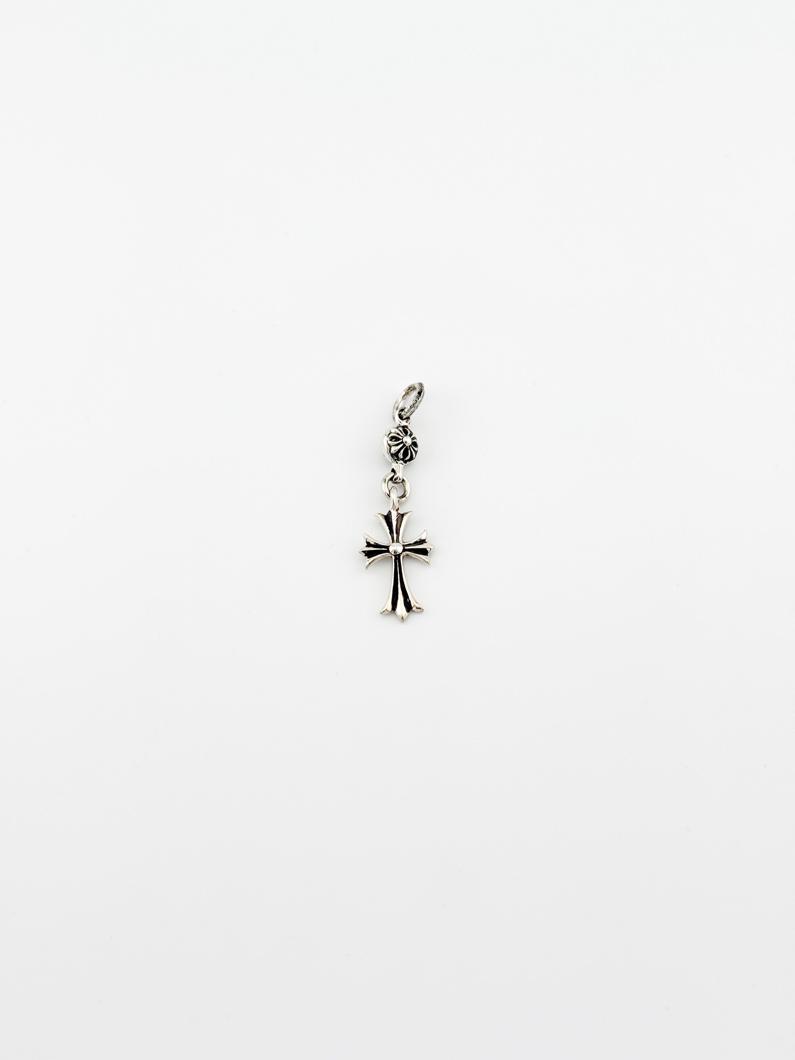 Chrome Hearts RARE! Sterling Silver Tiny Cross Long Pendant Size ONE SIZE - 2 Thumbnail