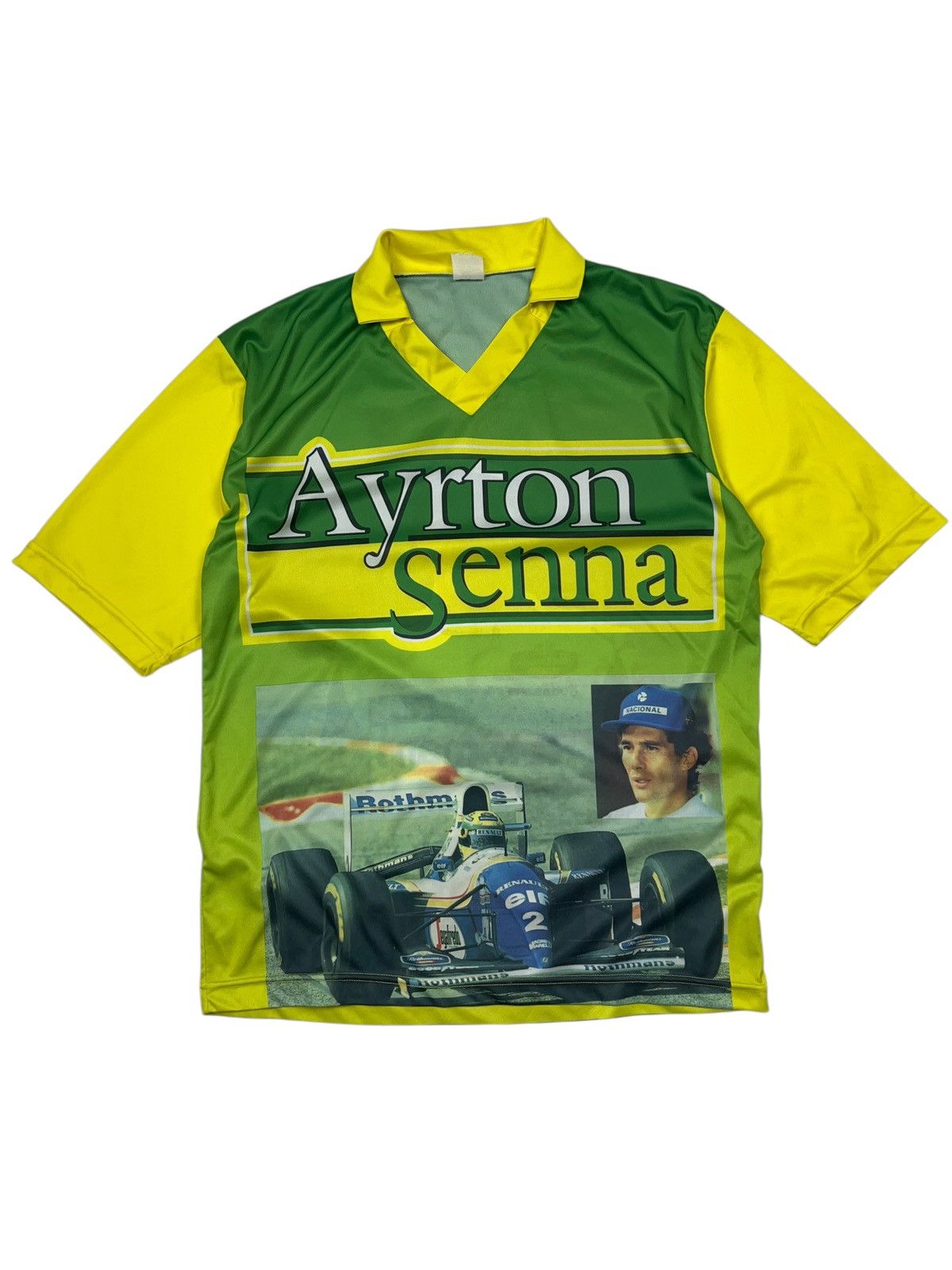 Formula 1 × Vintage Vintage Ayrton Senna All Over Print Polo Jersey Shirt Size US XL / EU 56 / 4 - 1 Thumbnail