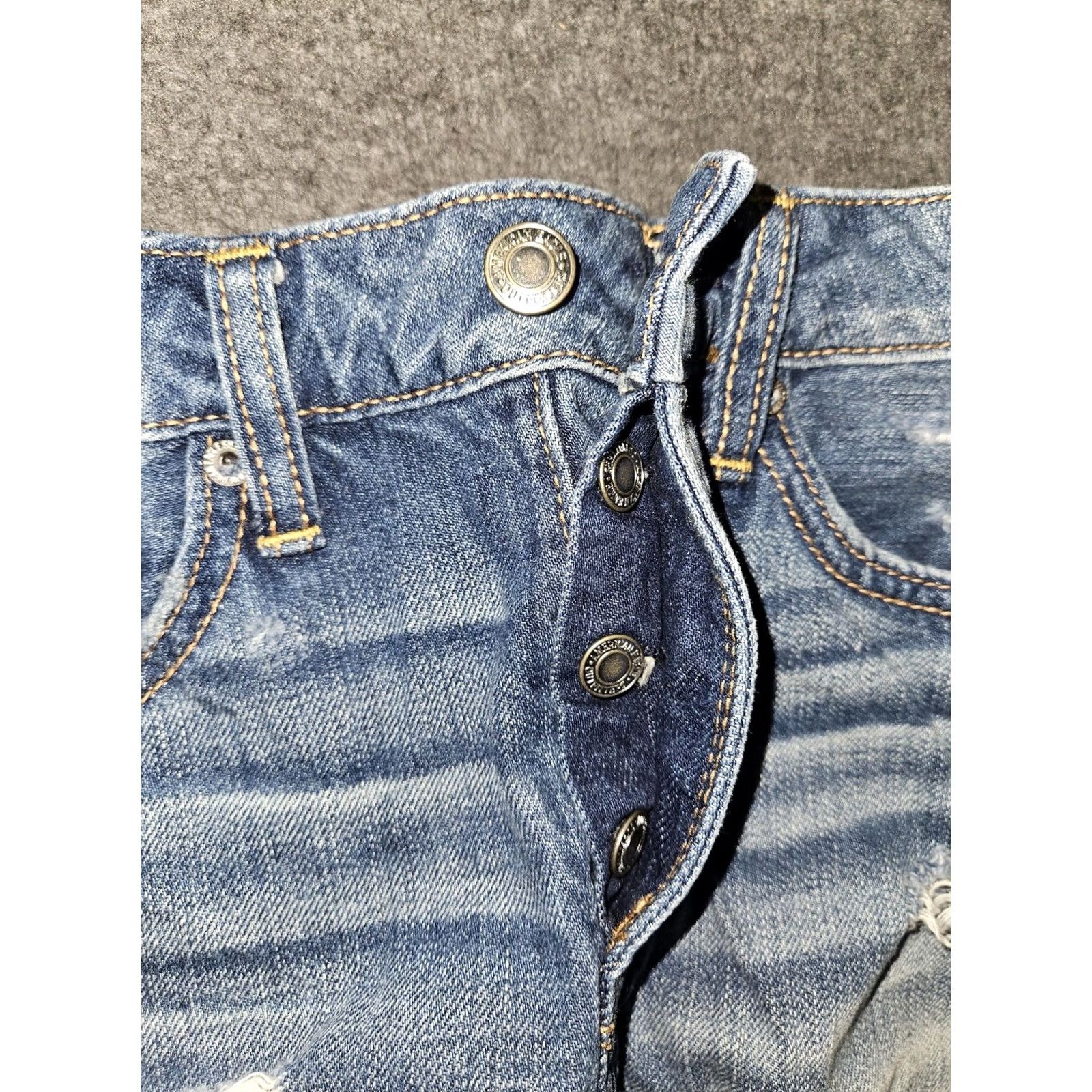 American Eagle Outfitters American Eagle Skirt Womens 2 Denim Hi-Rise Festival Mini Distressed Raw Hem Size 26" / US 2 / IT 38 - 7 Thumbnail