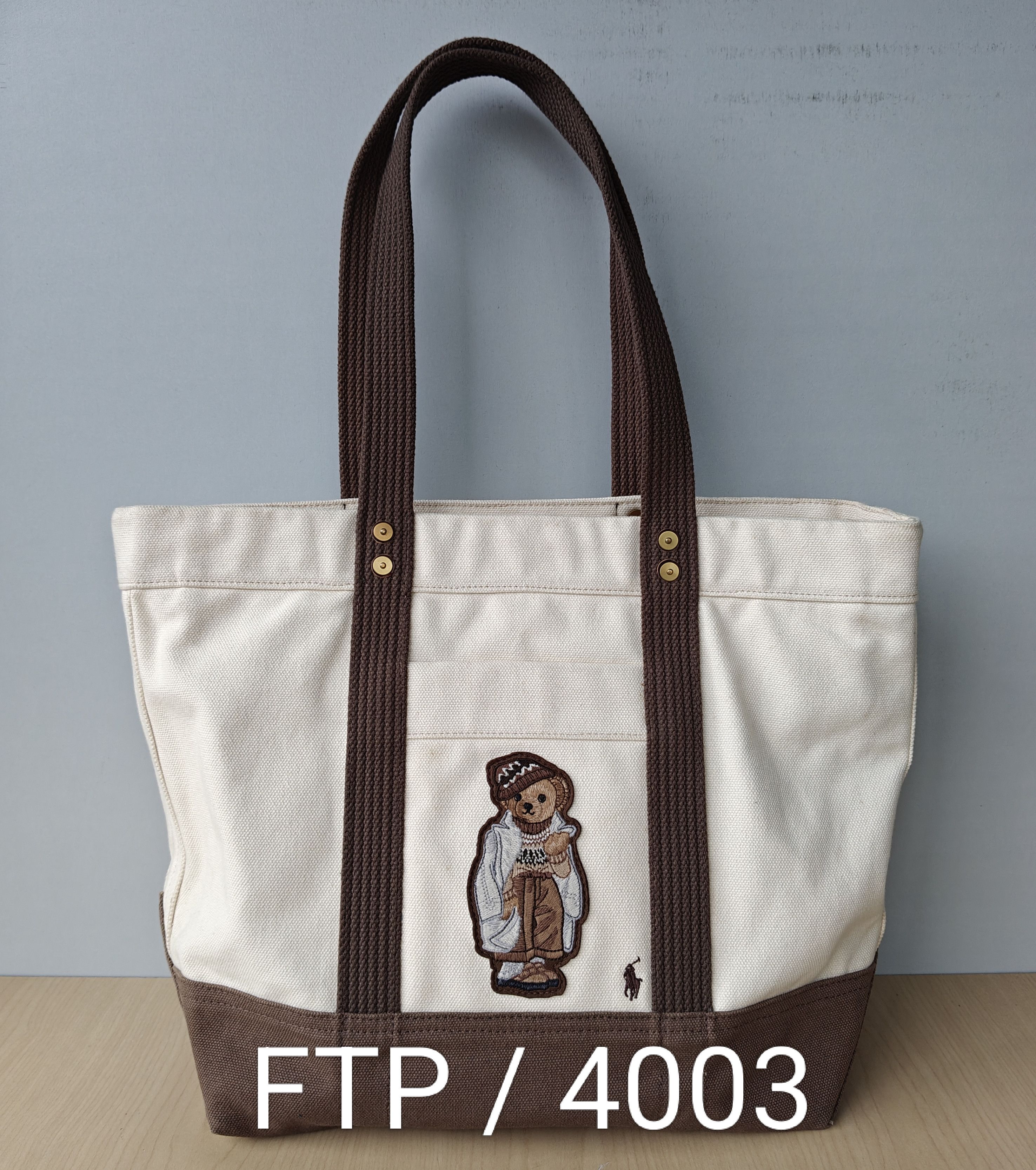 Polo Ralph Lauren Polo Ralph Lauren Canvas Bear Tote Free Shipping FTP/4003 Size ONE SIZE - 13 Thumbnail