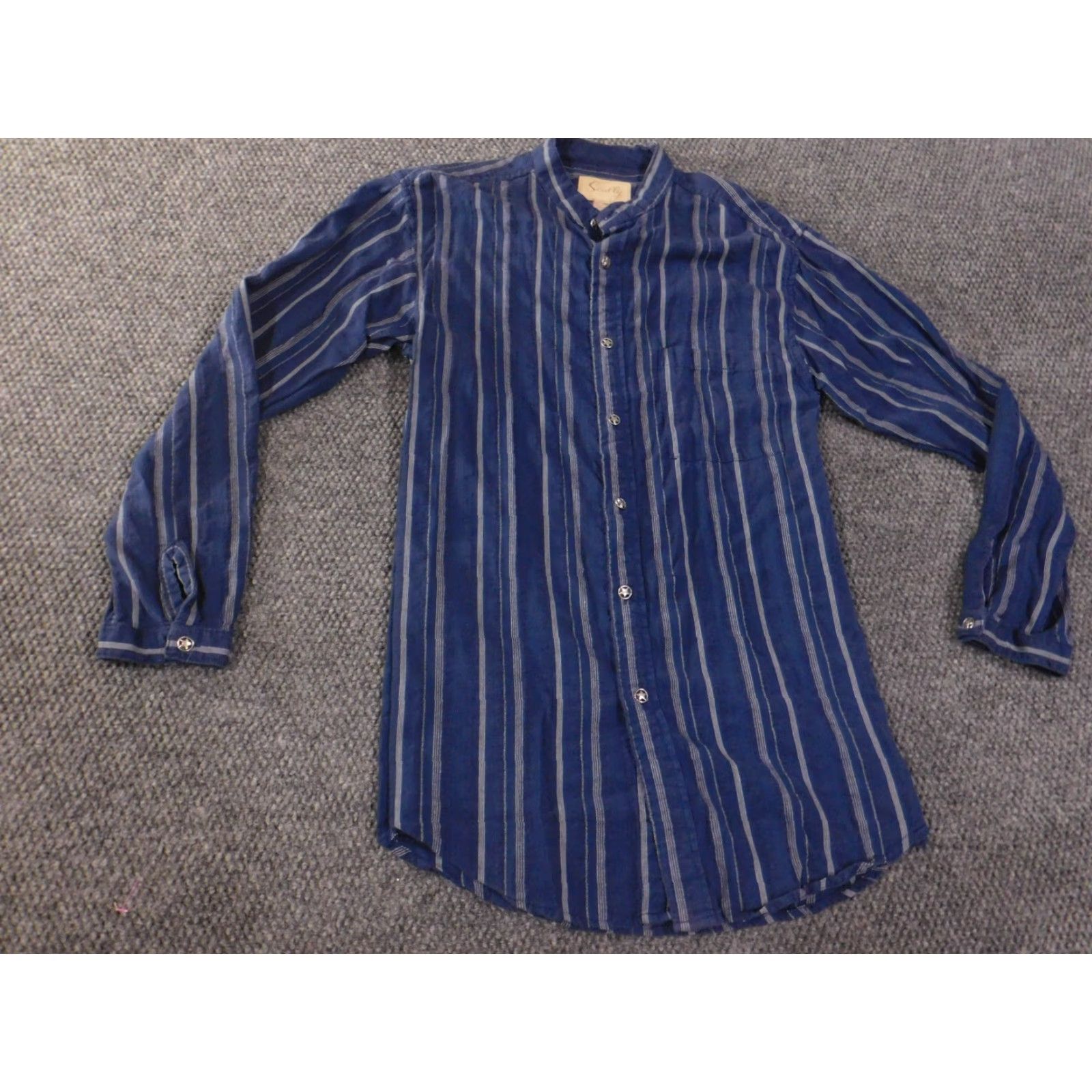 Scully Scully Western Shirt Mens Small Blue Striped Button Up Size US S / EU 44-46 / 1 - 4 Thumbnail
