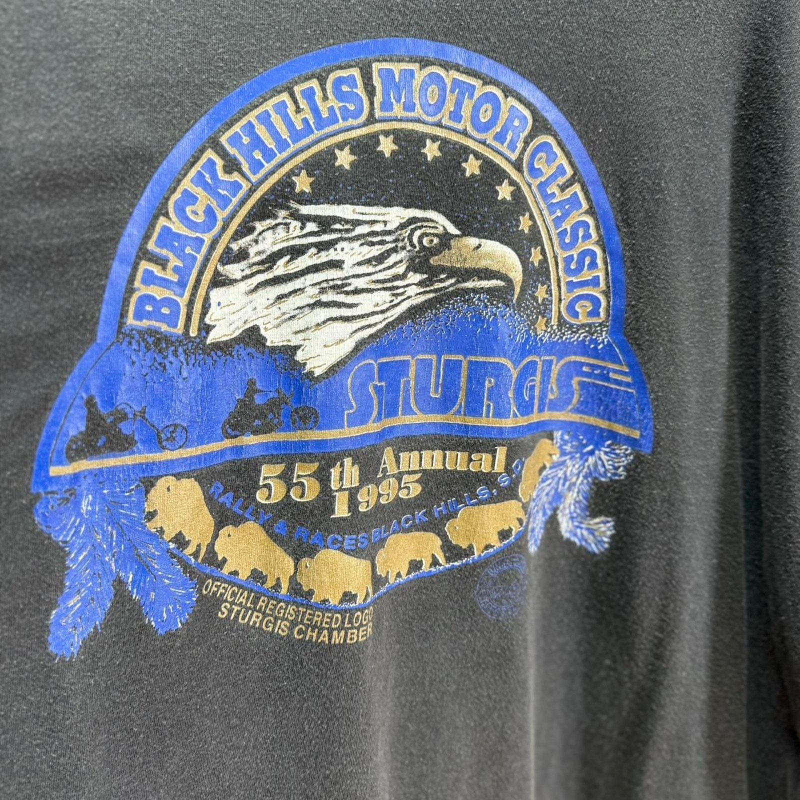 Harley Davidson × Vintage Vintage 90s Sturgis Black Hills Rally Motorcycle T-Shirt Size US XXL / EU 58 / 5 - 3 Thumbnail