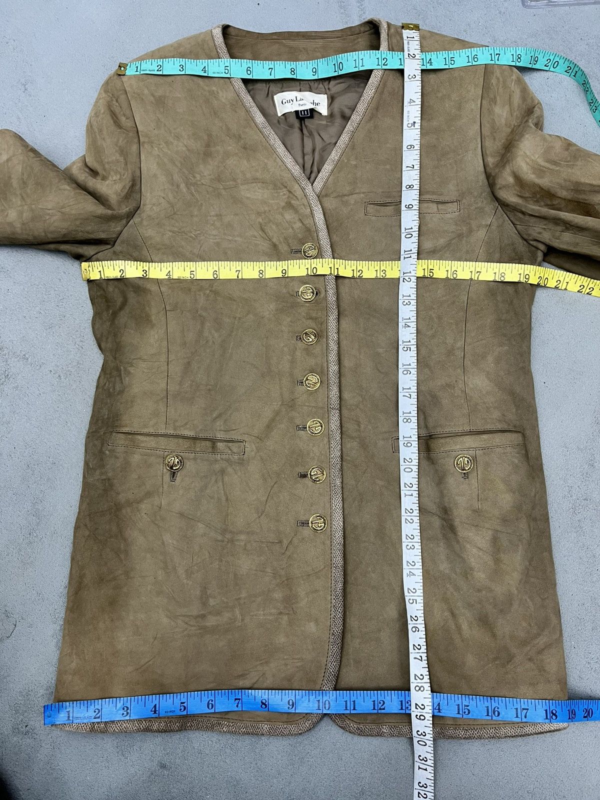 Guy Laroche × Vintage ARCHIVE🔥GUY LAROCHE SUEDE BUTTON JACKET Size M / US 6-8 / IT 42-44 - 12 Thumbnail