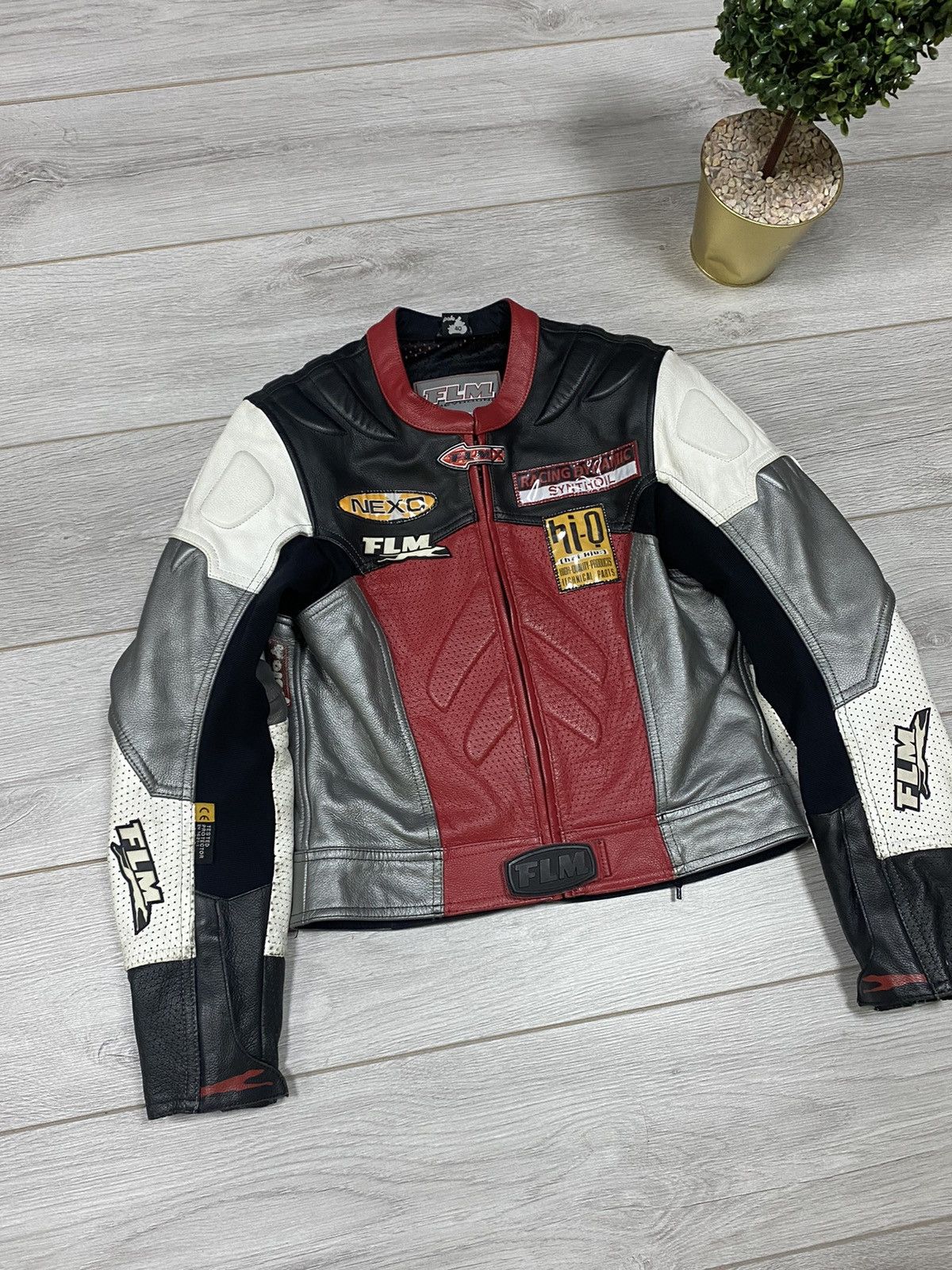 Vintage FLM MOTO with protection leather racing jacket Size US S / EU 44-46 / 1 - 6 Thumbnail