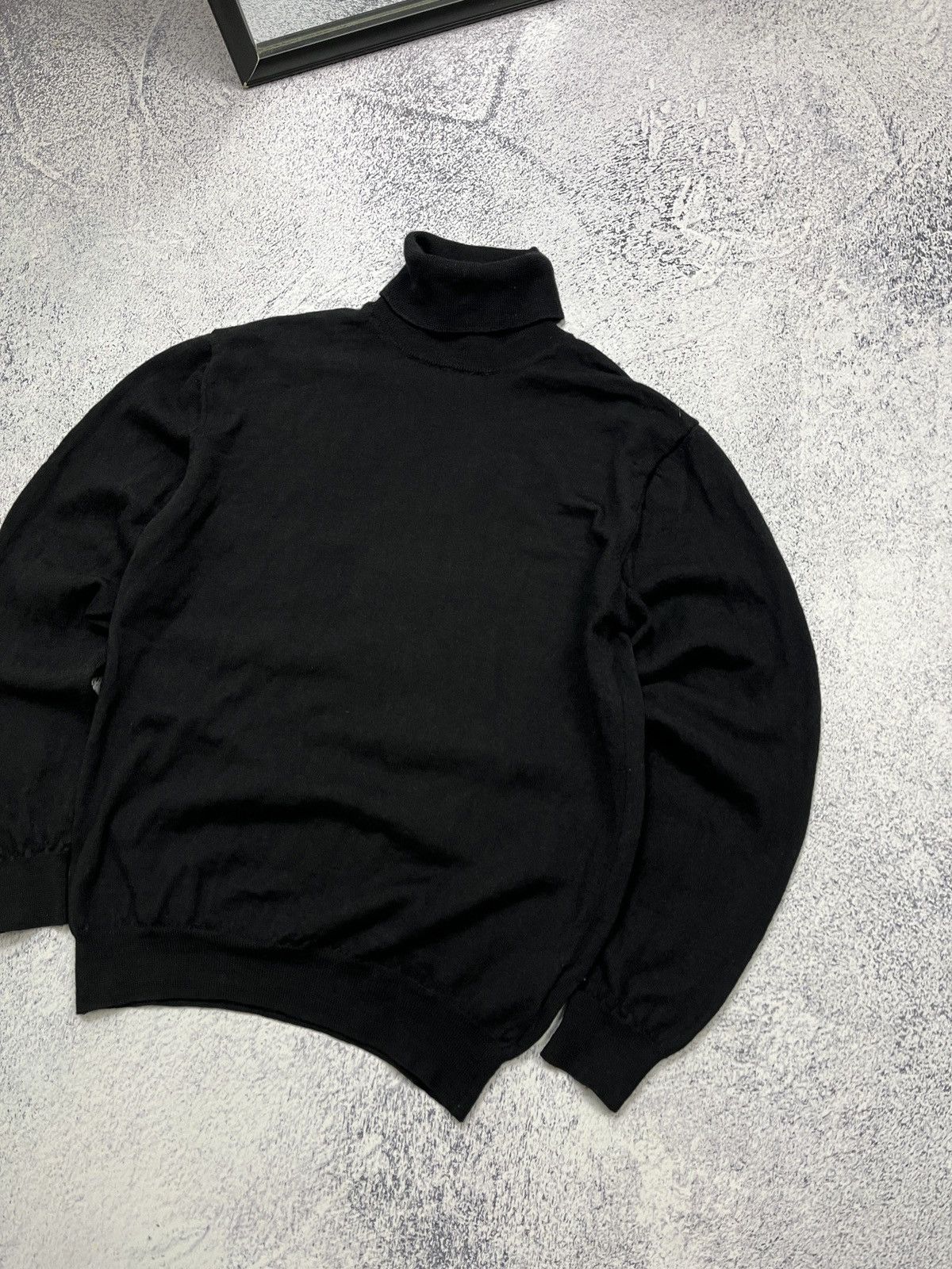 Boggi × Vintage Boggi Milano Turtleneck Wool Black Sweater Luxury Men’s L Size US L / EU 52-54 / 3 - 3 Thumbnail