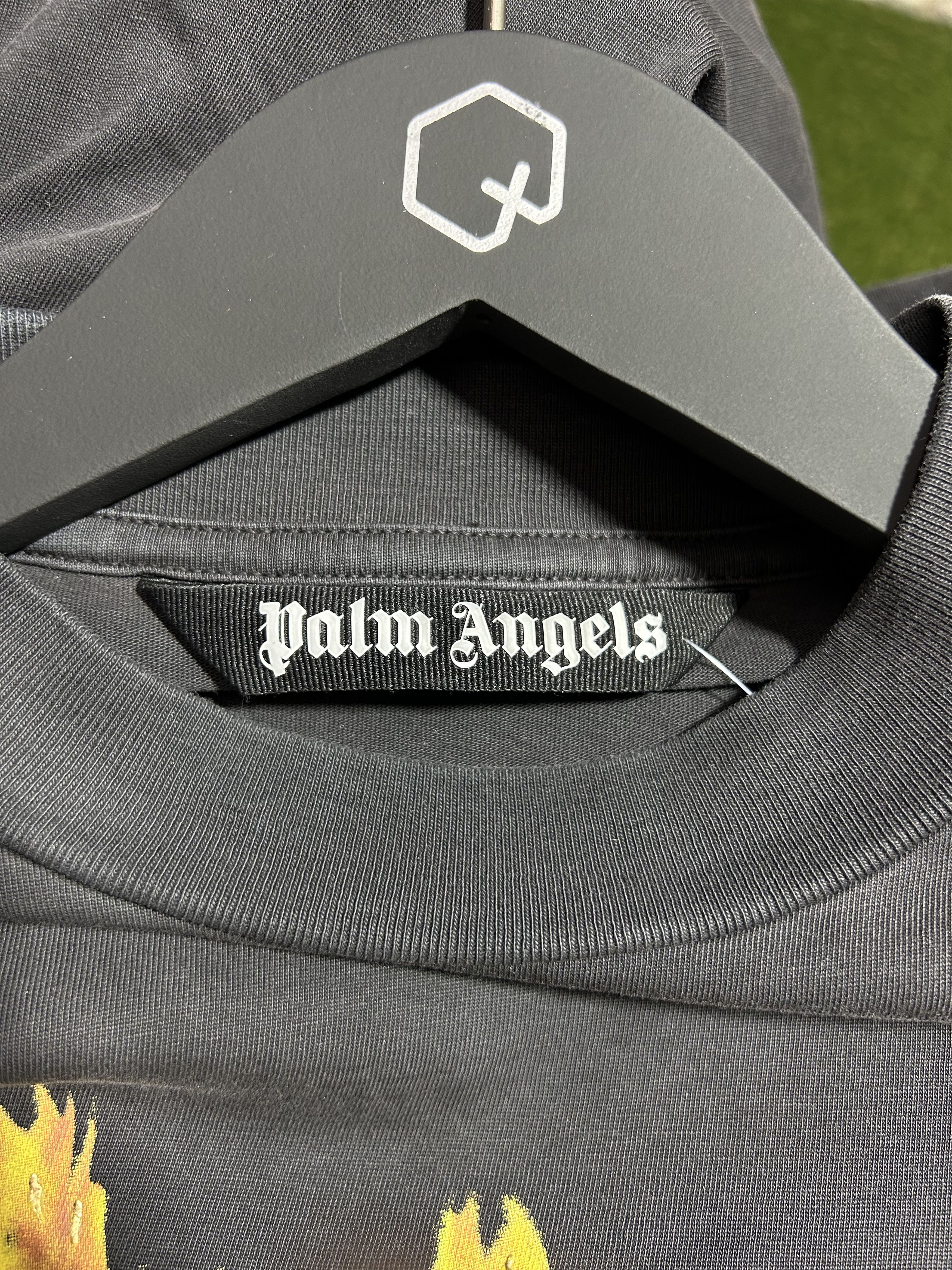 Palm Angels Palm Angels Burning Logo Tee Size US S / EU 44-46 / 1 - 3 Thumbnail