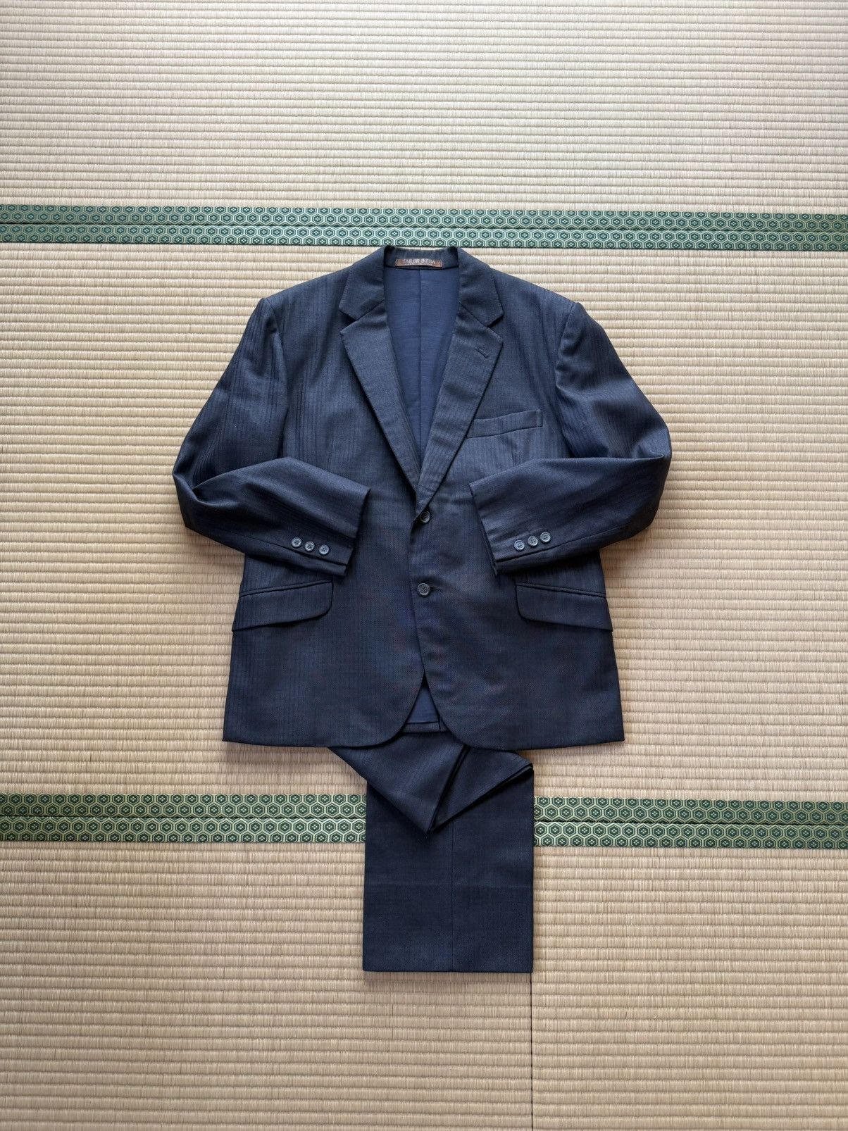 Other Autumn&Winter Vintage Wool Blue-Grey Shadow Stripe Suit Size 42R - 3 Thumbnail