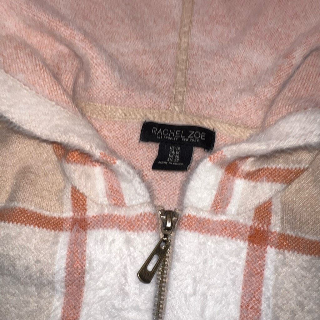 Rachel Zoe Rachel Zoe, Plaid Full Zipper Soft Cozy Hooded Sweater Jacket Women’s 1X Size XL / US 12-14 / IT 48-50 - 5 Thumbnail