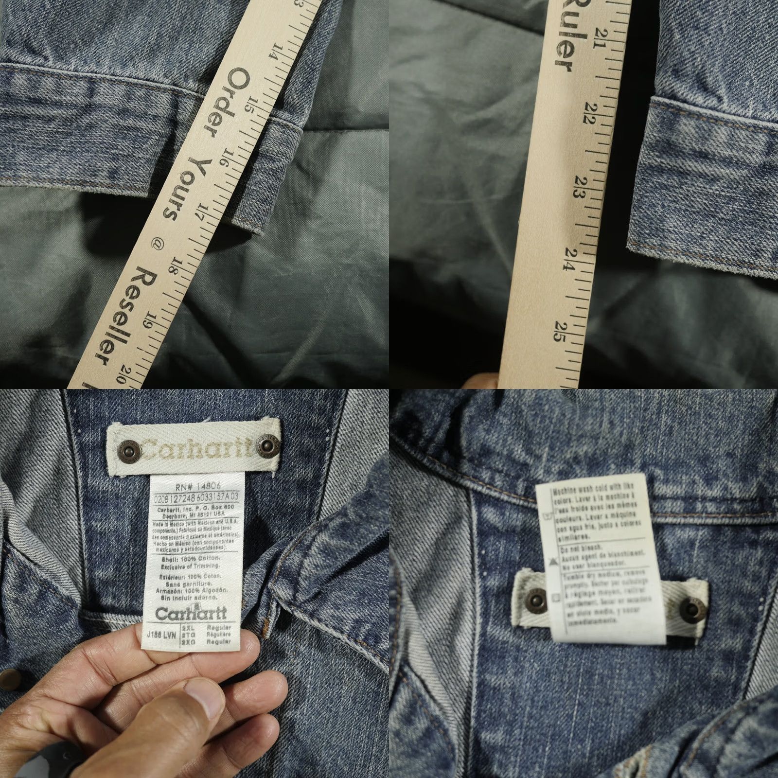 Carhartt VINTAGE Carhartt Jacket Mens 2XL Blue Denim Trucker Workwear Casual J186 Size US XXL / EU 58 / 5 - 8 Thumbnail