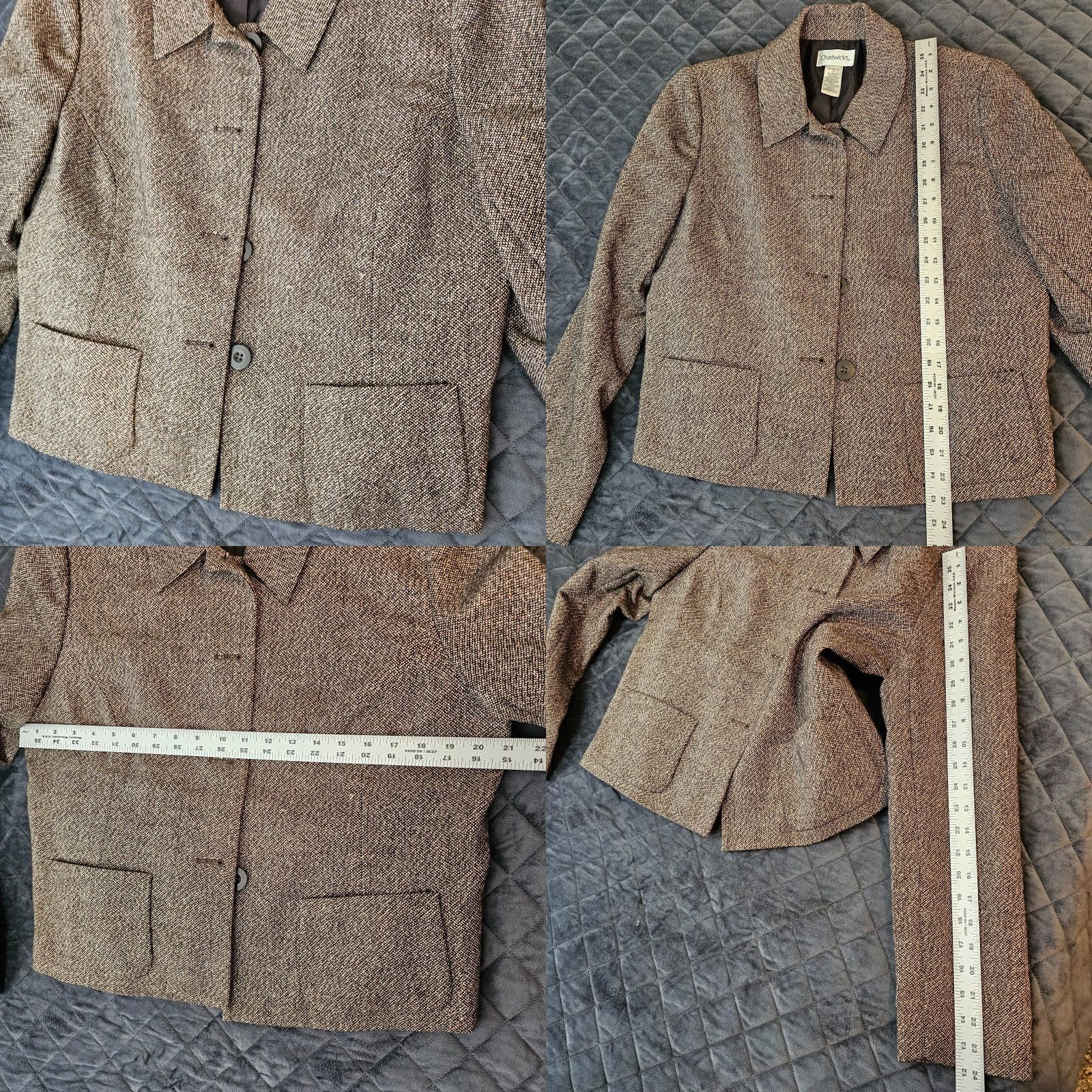 Vintage VINTAGE Chadwick's Blazer Womens 16 Brown Jacket Button Pockets Lined Wool Blend Tweed Short Tailored Classic Urban Collegiate 80s 90s Mens Womens? Size XXL / US 16-18 / IT 52-54 - 8 Thumbnail