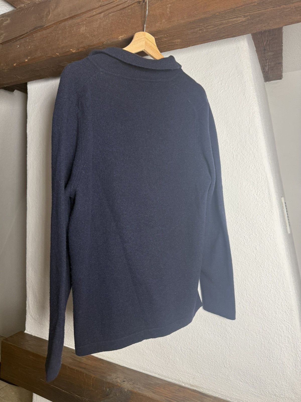 Other 04651/ Navy 100% Cashmere Knit Cardigan Sweater Italy Size US L / EU 52-54 / 3 - 4 Thumbnail