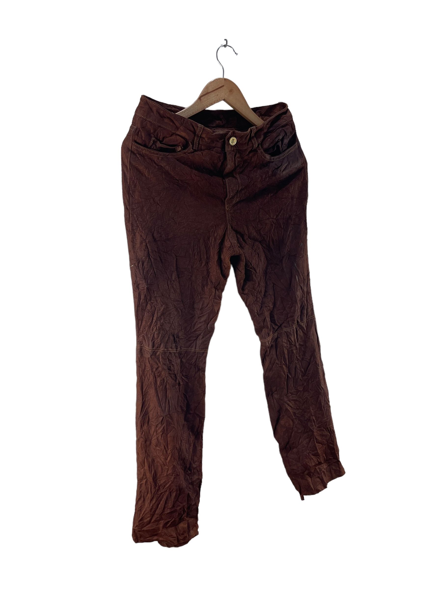 Leather × Polo Ralph Lauren Vintage Polo Ralph Lauren Monogram Goat Suede Trouser Size US 30 / EU 46 - 4 Thumbnail