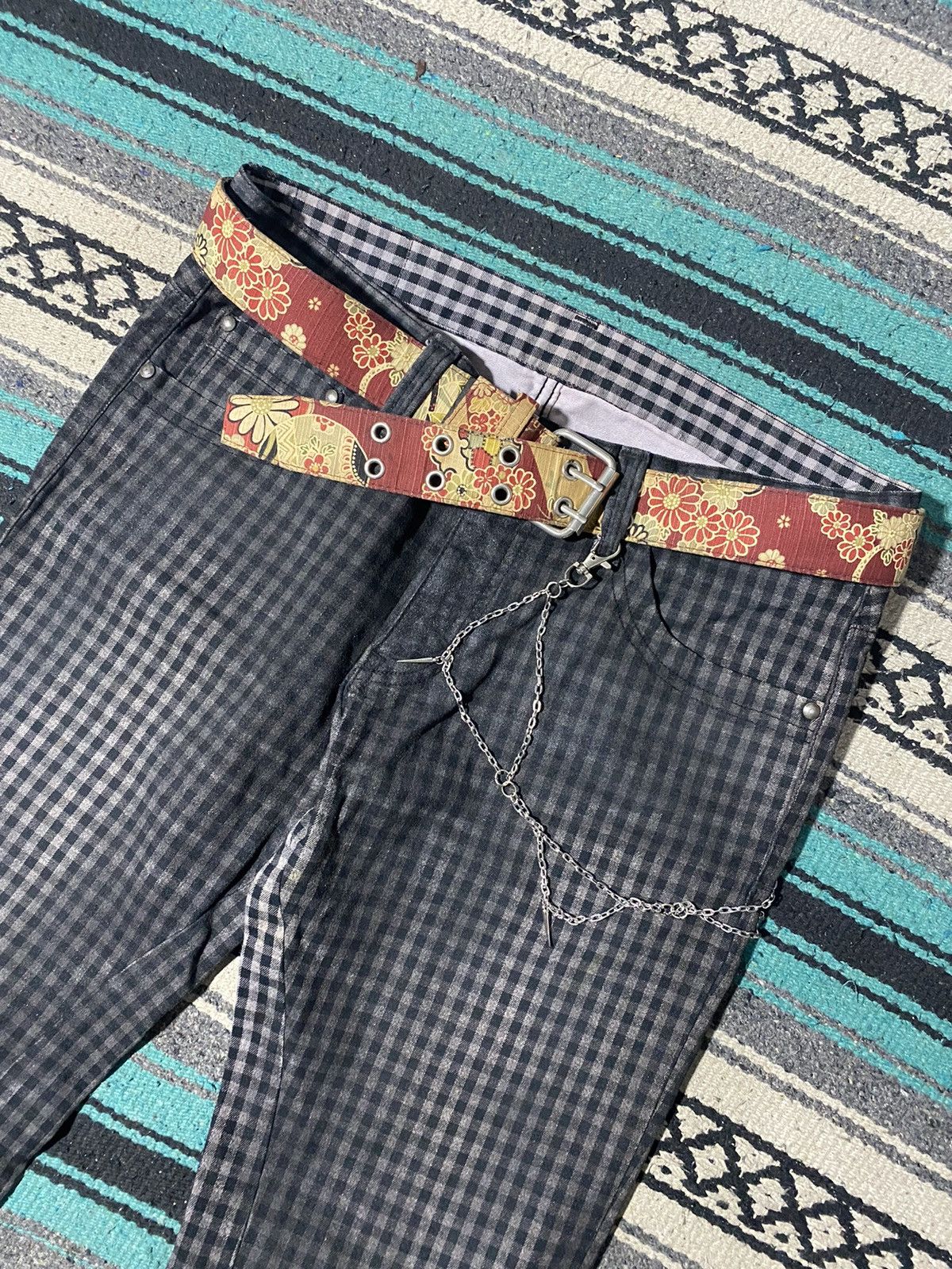 Tornado Mart Tornado Mart Checkered Skinny Jeans Size US 32 / EU 48 - 2 Thumbnail
