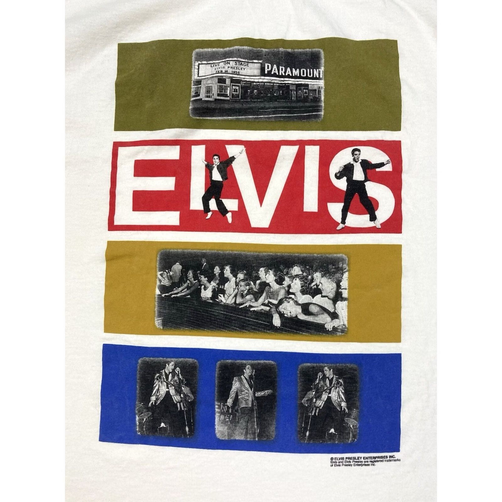 Gildan VINTAGE Elvis Presley Graphic T-shirt Men XL White Short Sleeve Music 90s Size US XL / EU 56 / 4 - 2 Thumbnail
