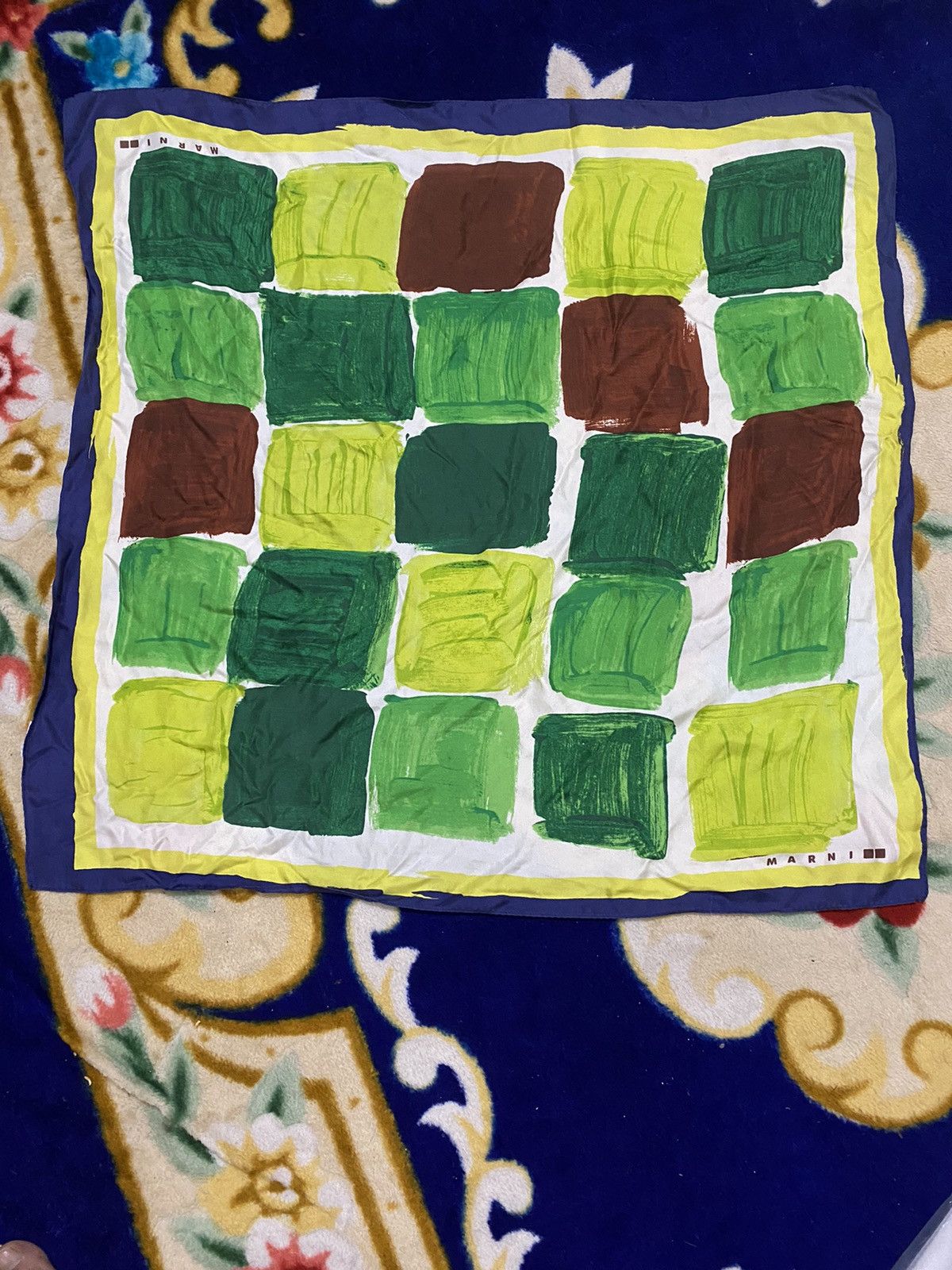 Marni × Uniqlo 🔥Rare🔥Uniqlo Marni Silk Furoshiki Womens Scarf 53 Green Size ONE SIZE - 3 Thumbnail